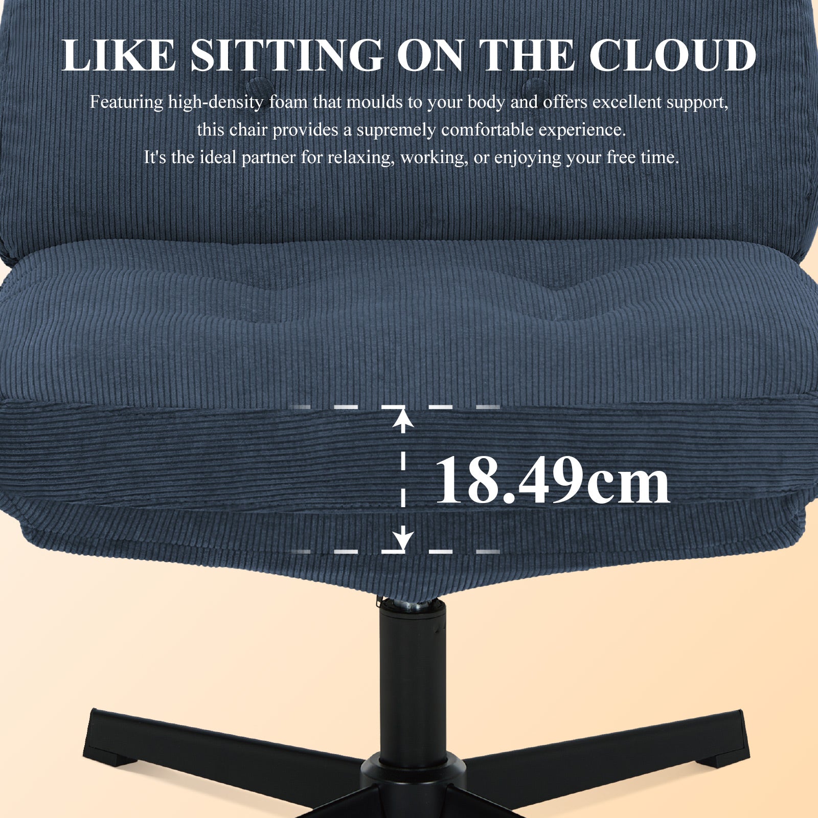 COLAMY CozySpin Lounge-Sessel – Drehbarer Akzentstuhl aus weichem Cord