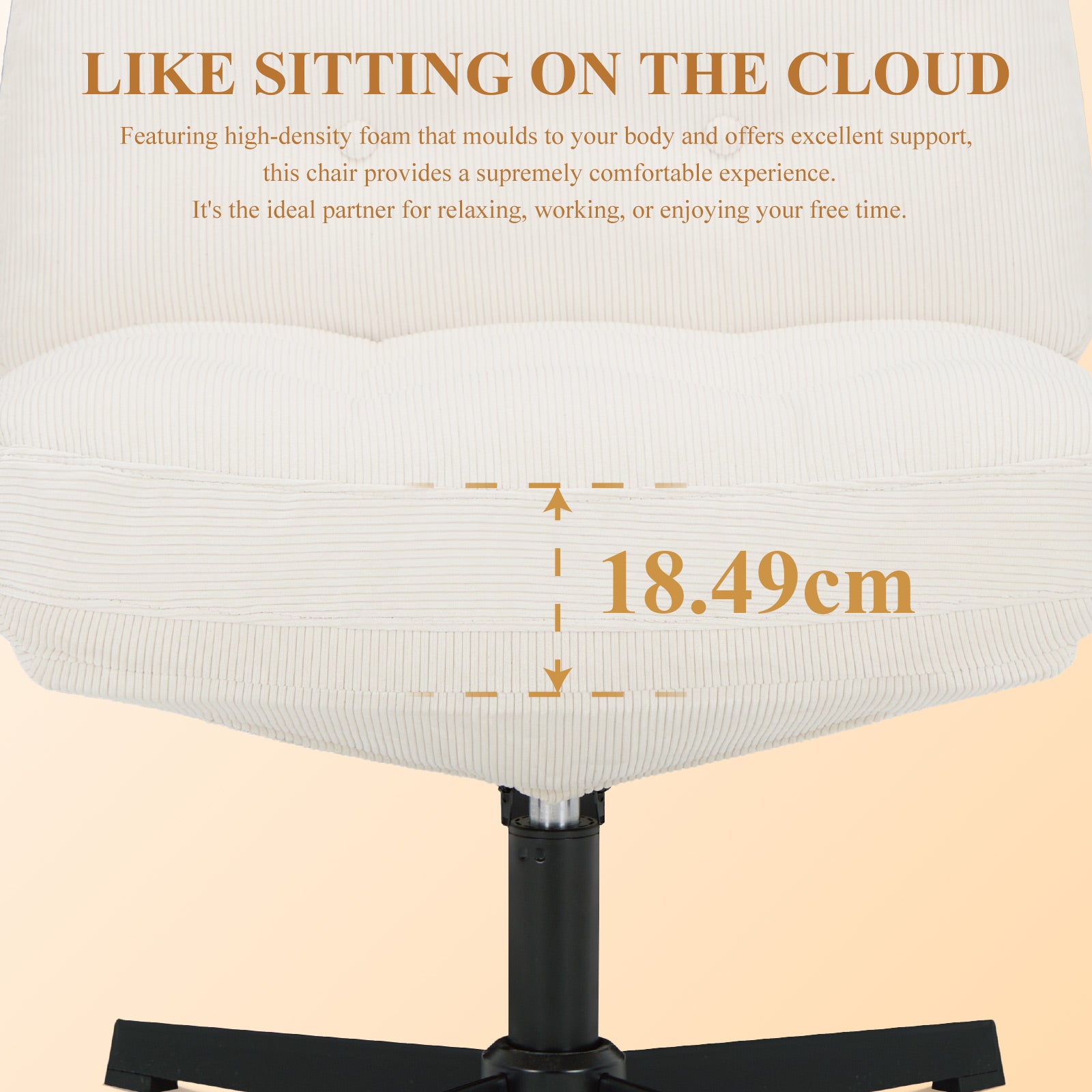 COLAMY CozySpin Lounge-Sessel – Drehbarer Akzentstuhl aus weichem Cord