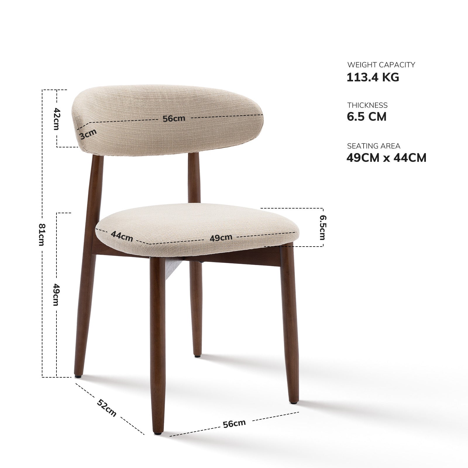 COLAMY NOYA Mid-Century Modern Dining Chair-PRE-ORDER