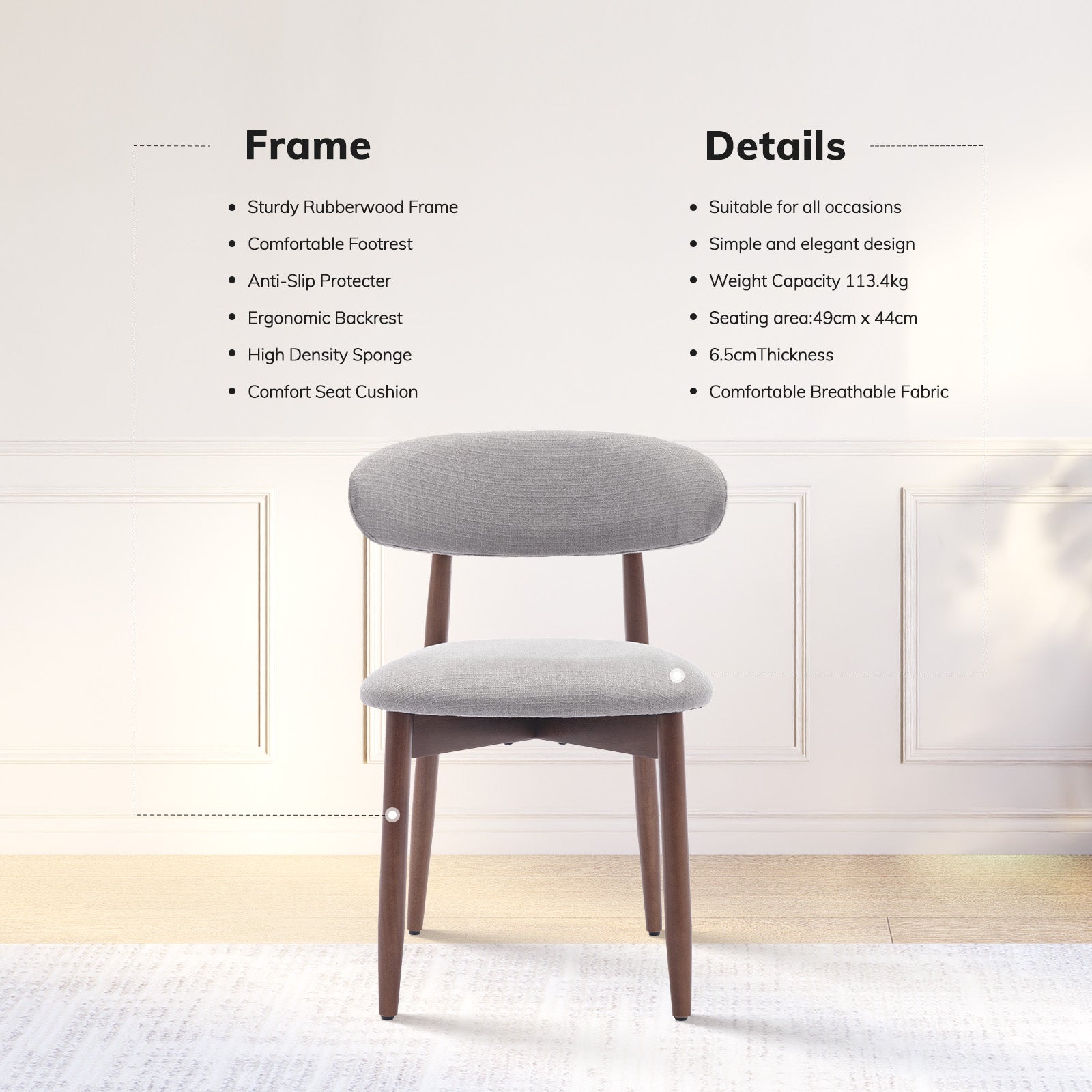 COLAMY NOYA Mid-Century Modern Dining Chair-PRE-ORDER