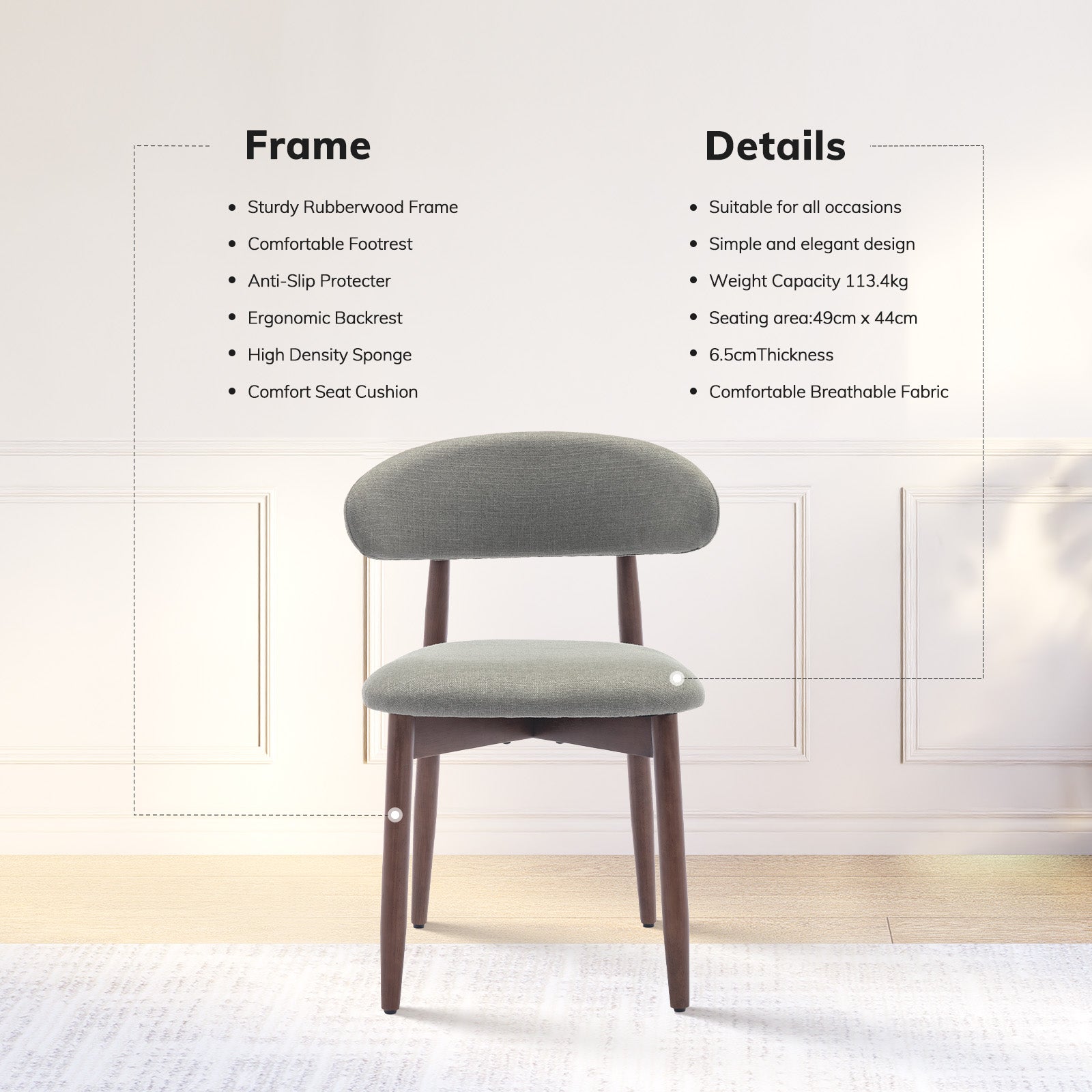 COLAMY NOYA Mid-Century Modern Dining Chair-PRE-ORDER