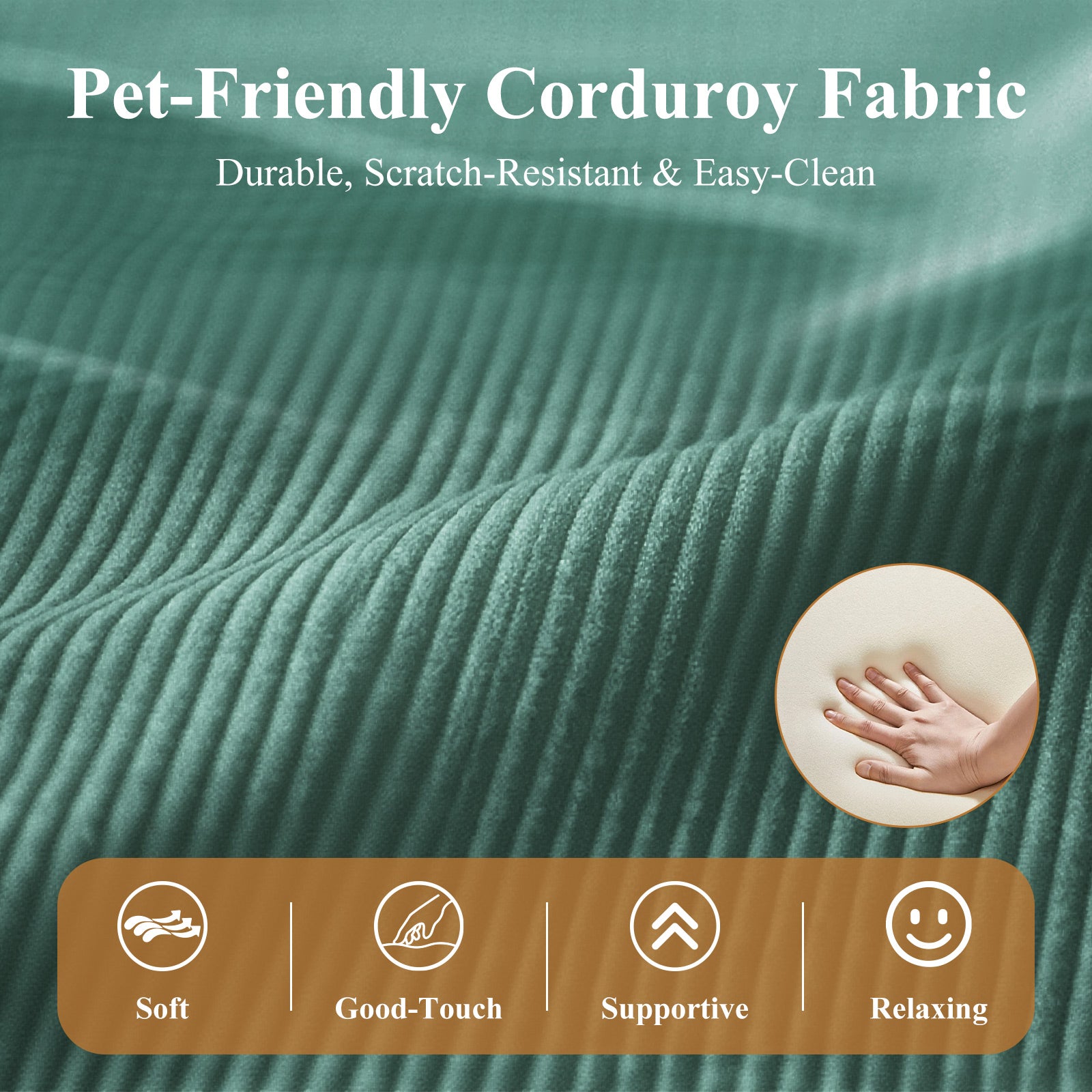 COLAMY CozySpin Lounge-Sessel – Drehbarer Akzentstuhl aus weichem Cord