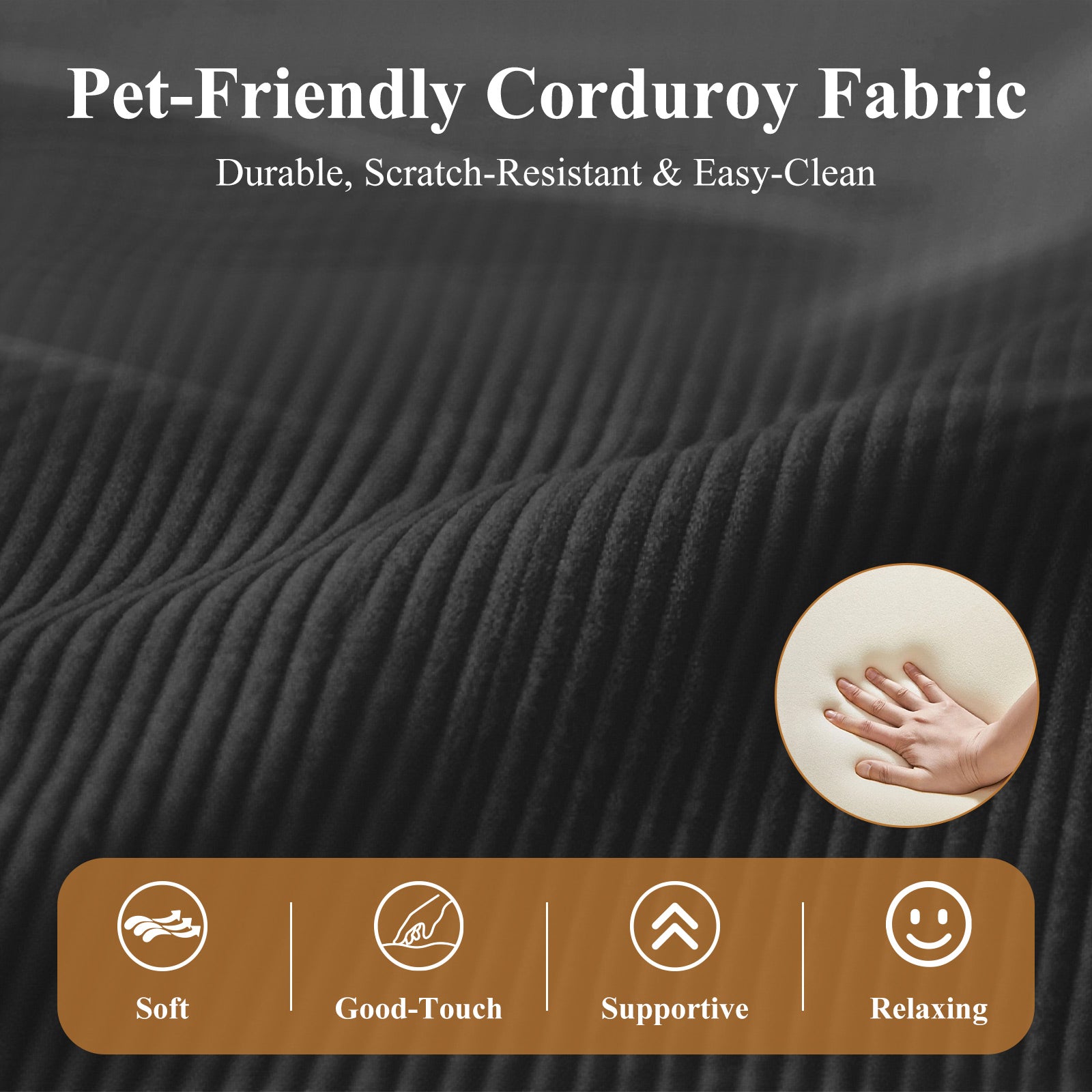 COLAMY CozySpin Lounge-Sessel – Drehbarer Akzentstuhl aus weichem Cord