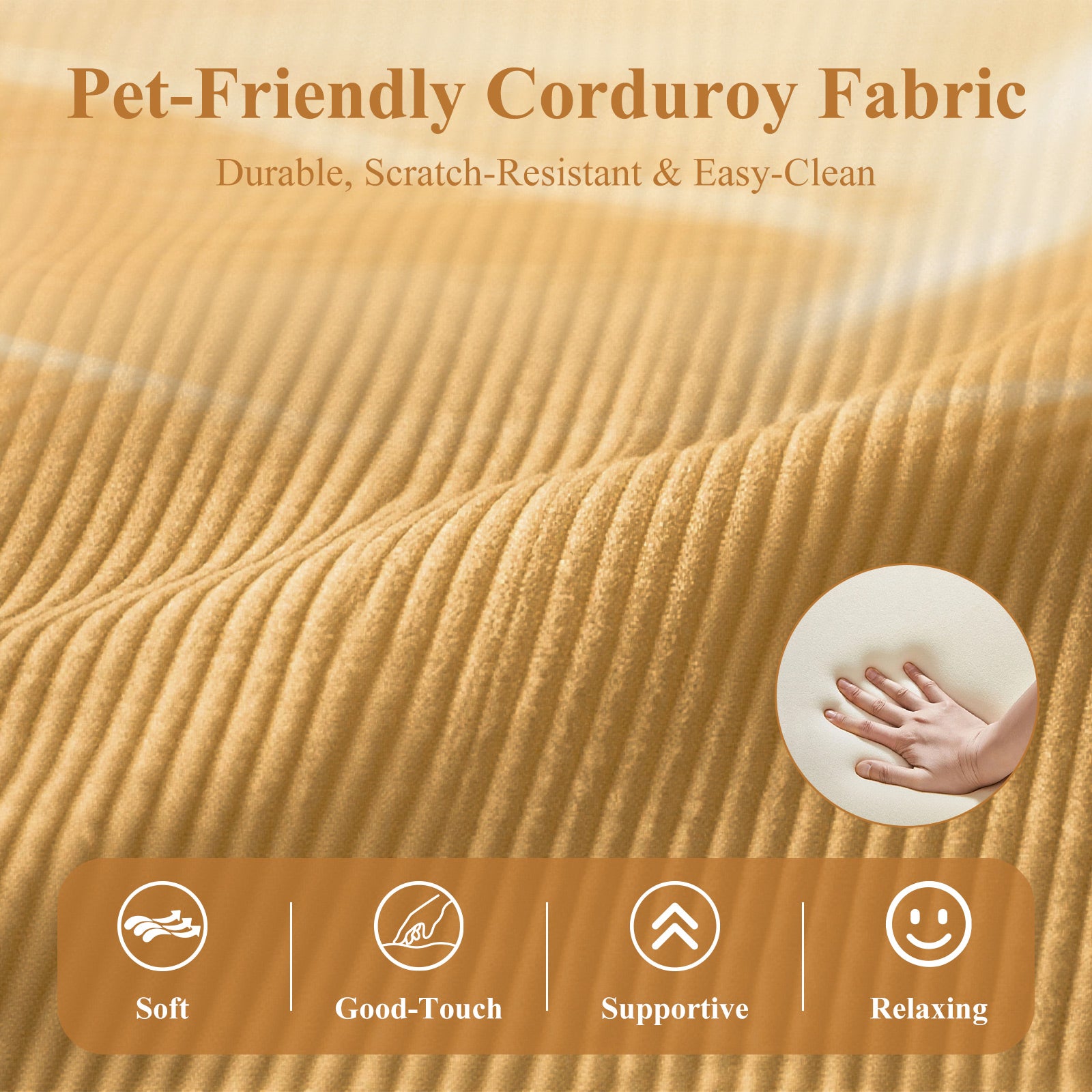 COLAMY CozySpin Lounge-Sessel – Drehbarer Akzentstuhl aus weichem Cord