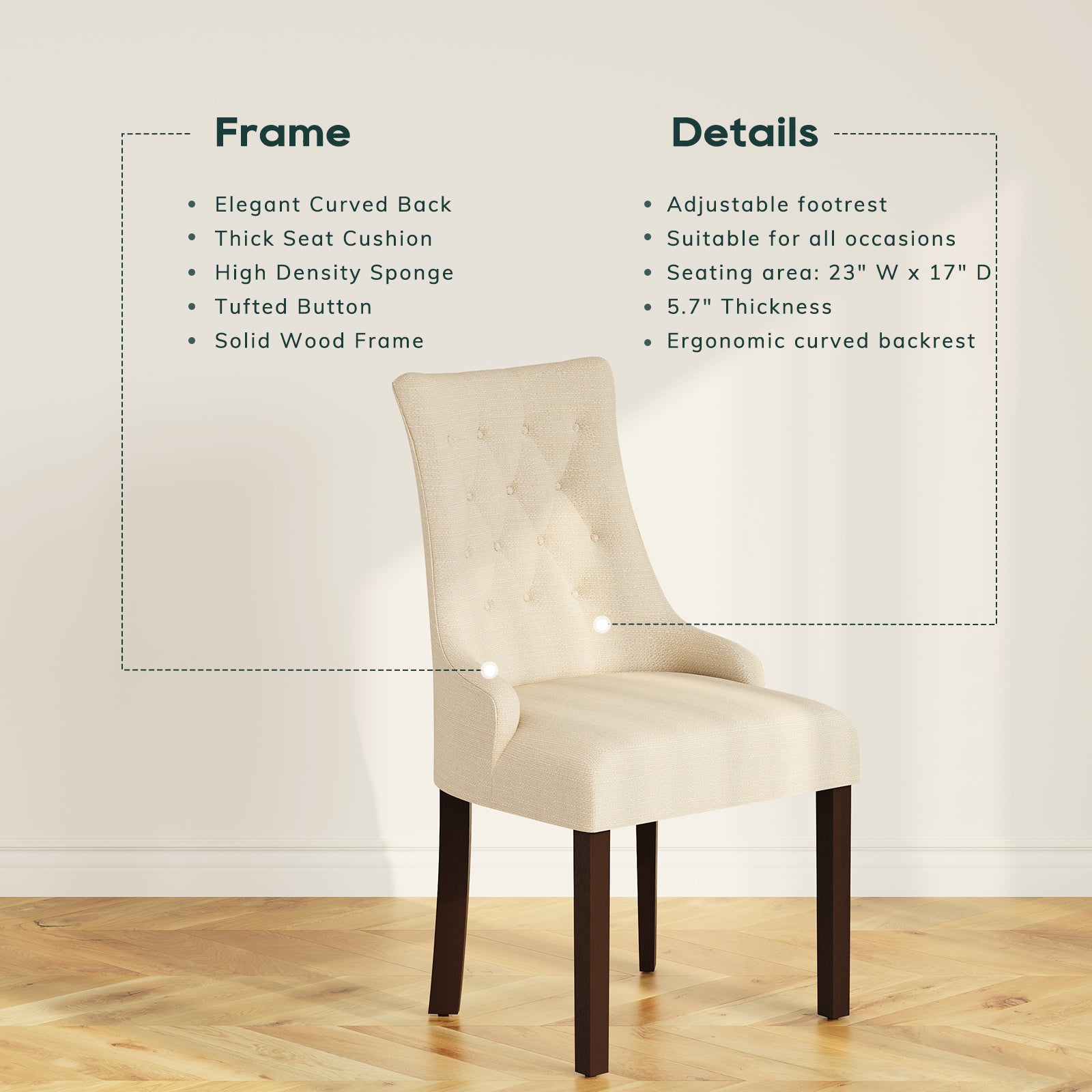 COLAMY SELENE Classic Elegance Dining Chair