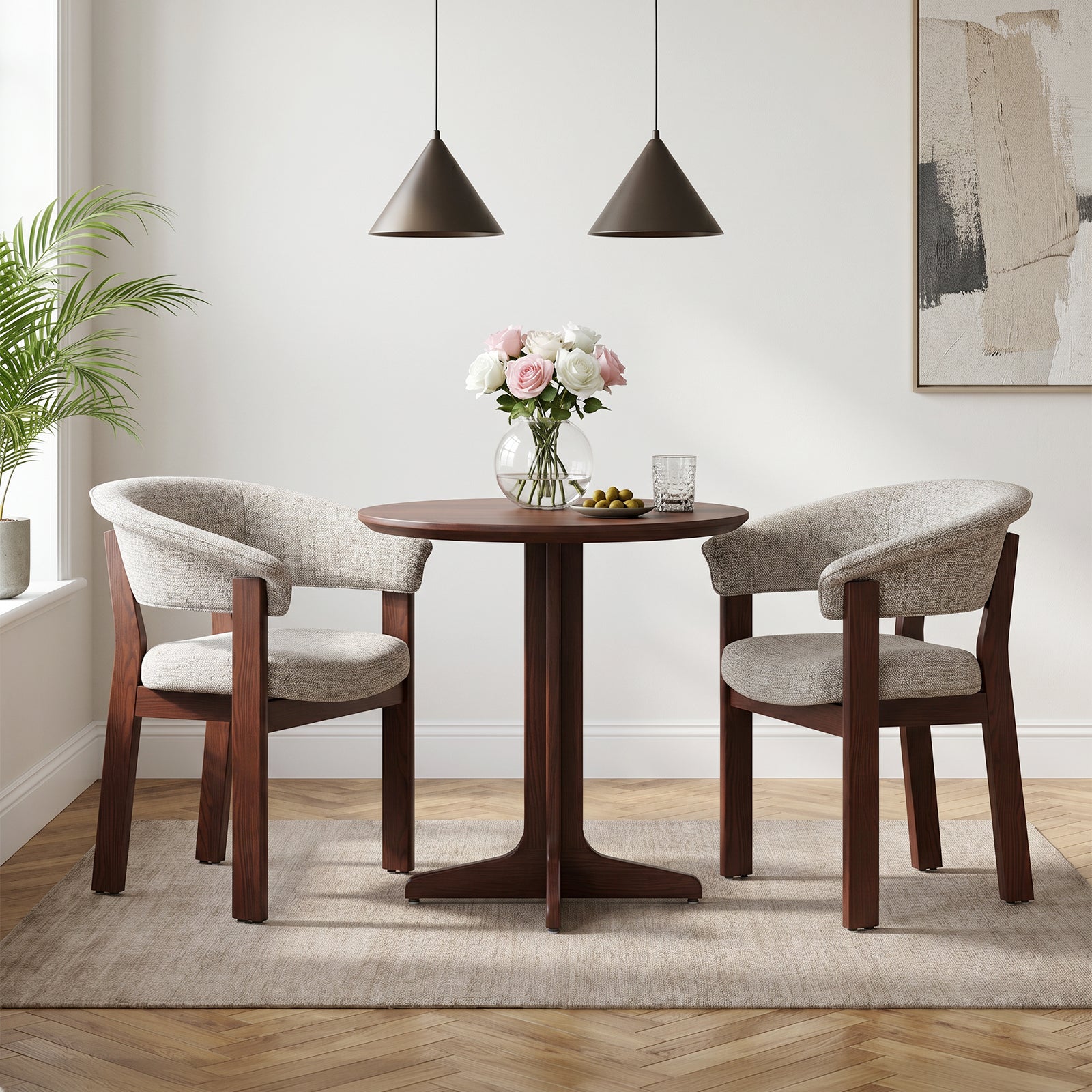 COLAMY HALO Luxe Upholstered Dining Chair - Single to Set of 4