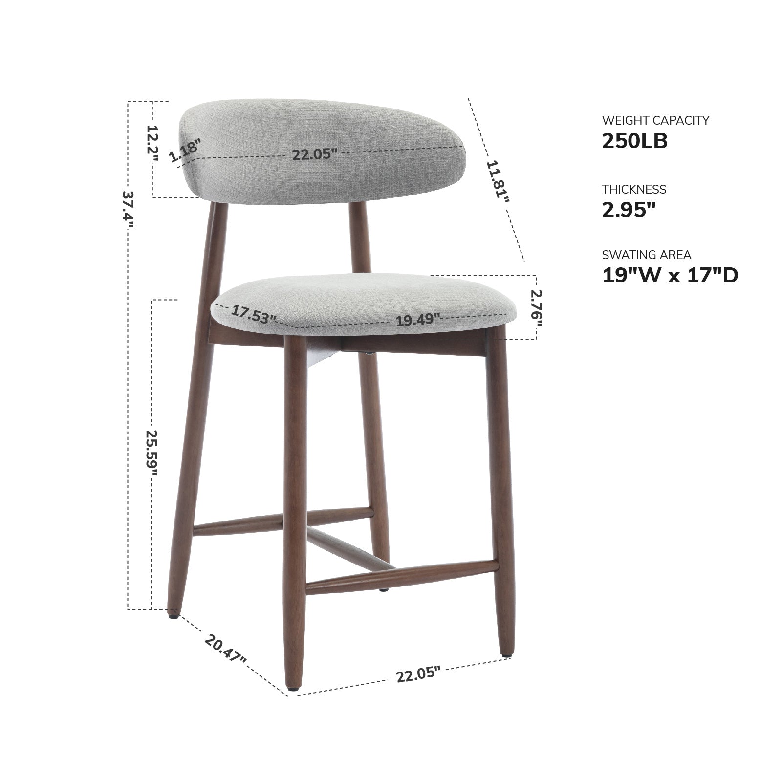 Scaun de masă minimalist scandinav COLAMY ARLA