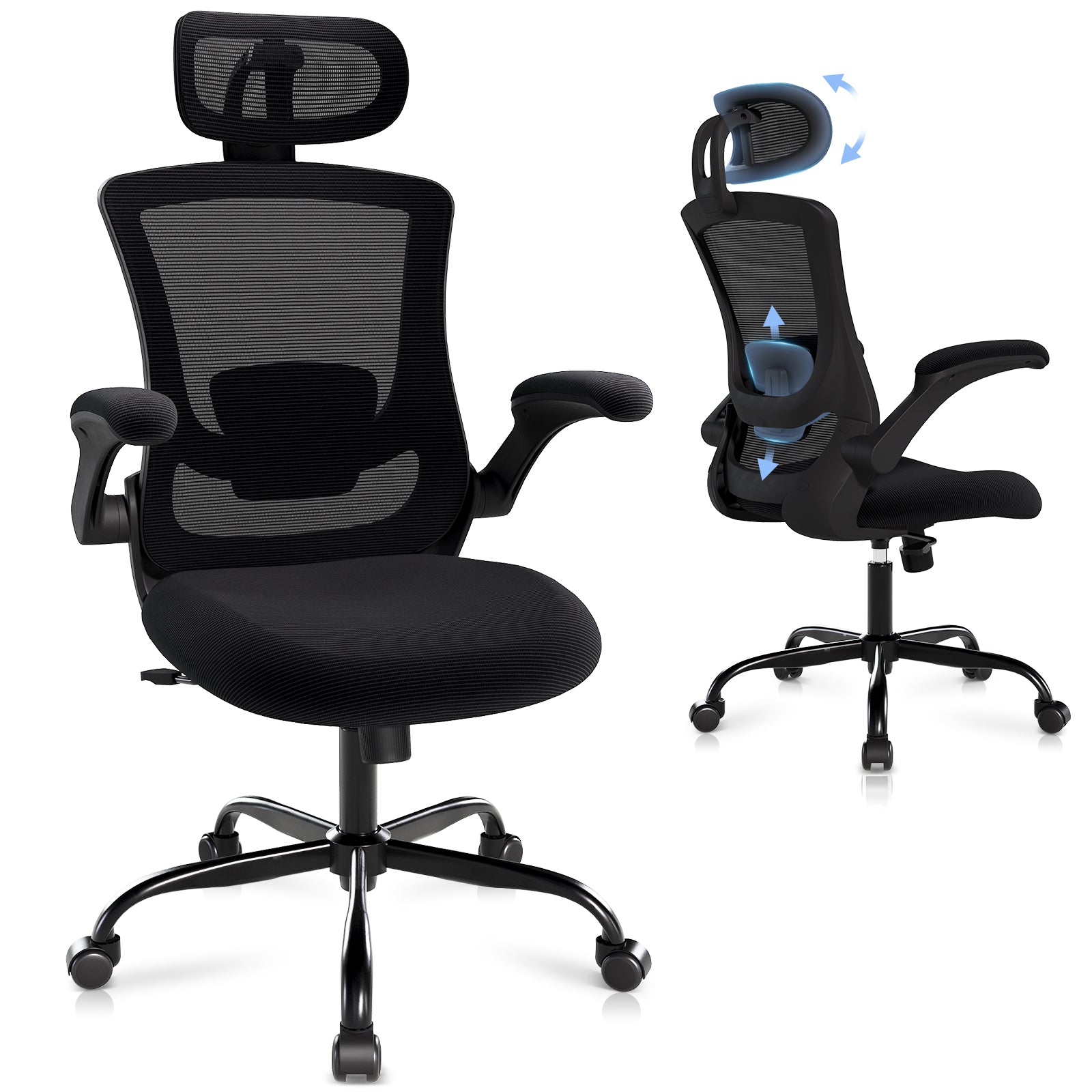 Scaun de birou ergonomic din plasă COLAMY cu suport lombar Model.9050