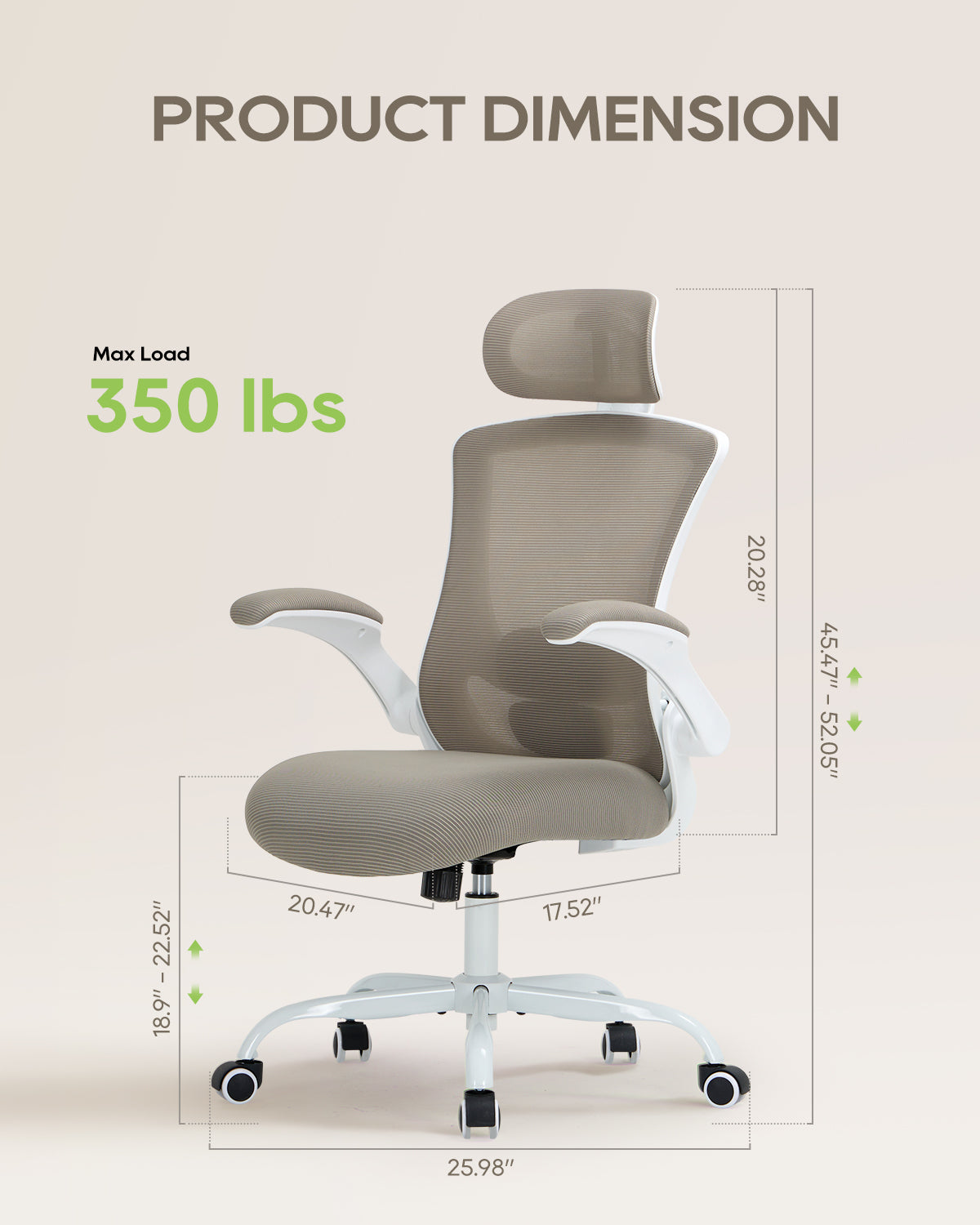 Scaun de birou ergonomic din plasă COLAMY cu suport lombar Model.9050