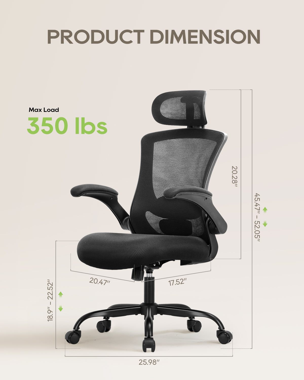 Scaun de birou ergonomic din plasă COLAMY cu suport lombar Model.9050