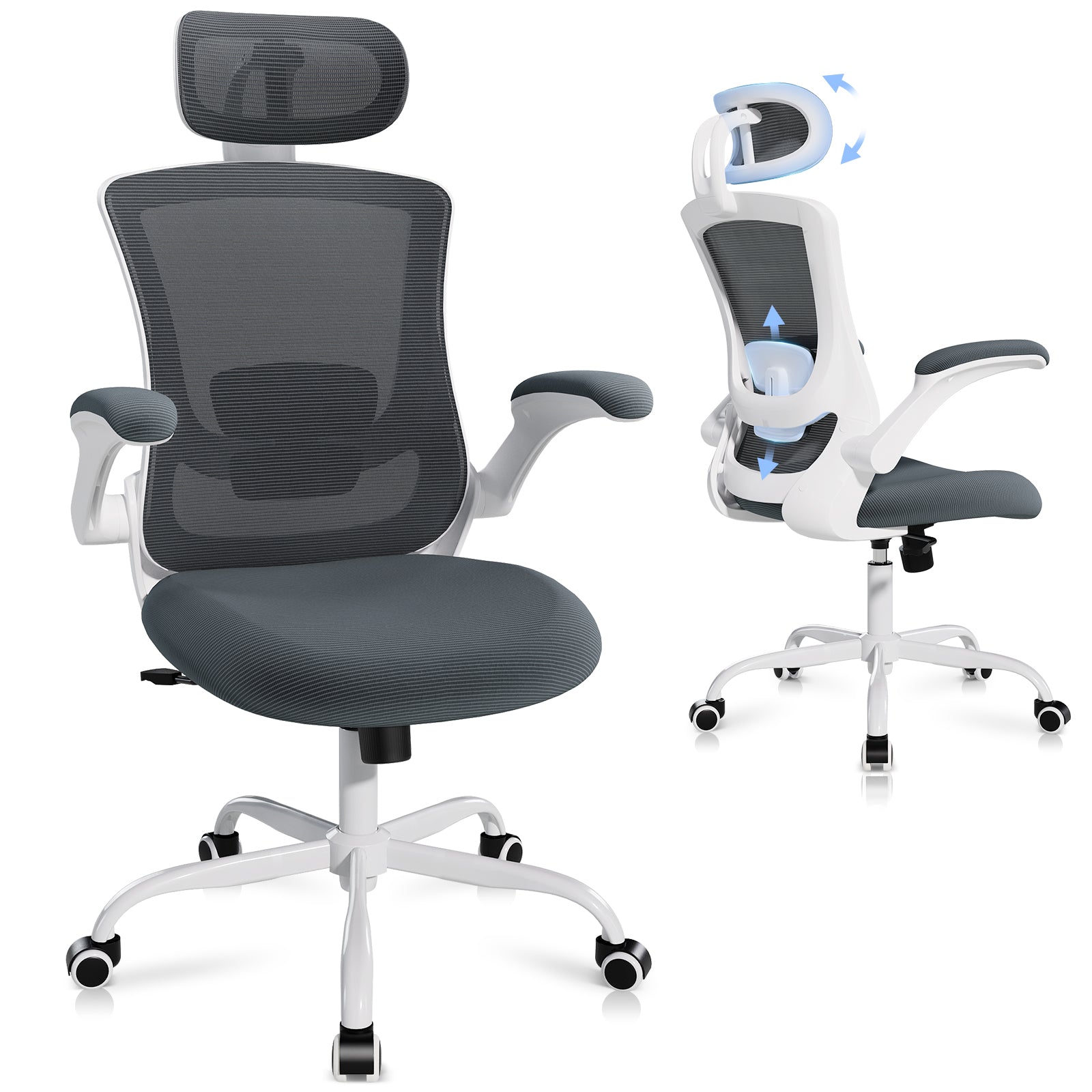 Scaun de birou ergonomic din plasă COLAMY cu suport lombar Model.9050