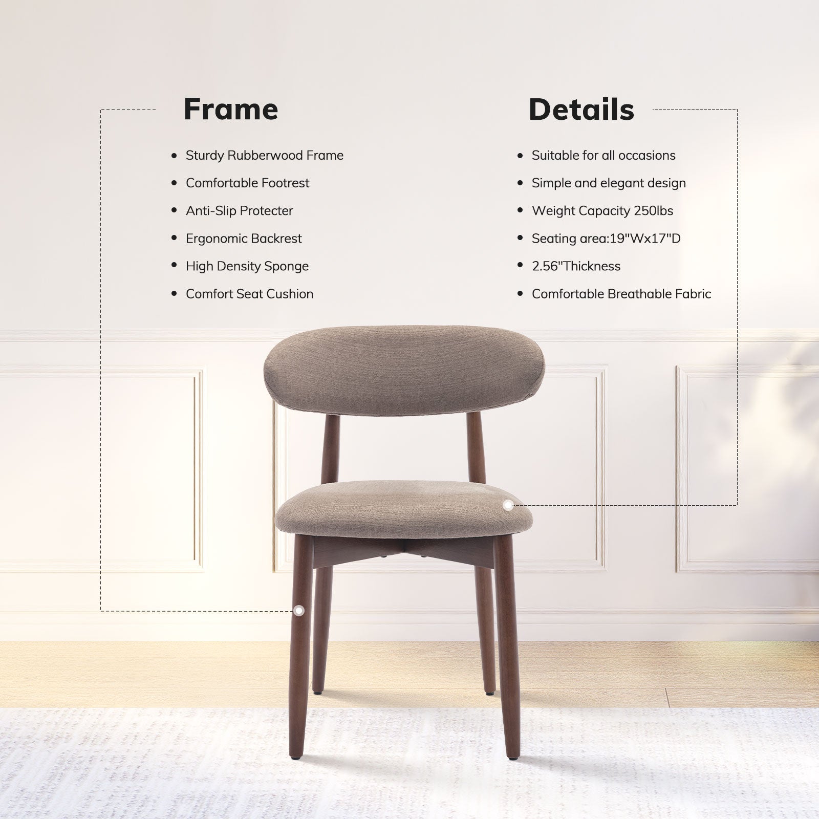 COLAMY NOYA Mid-Century Modern Dining Chair-PRE-ORDER