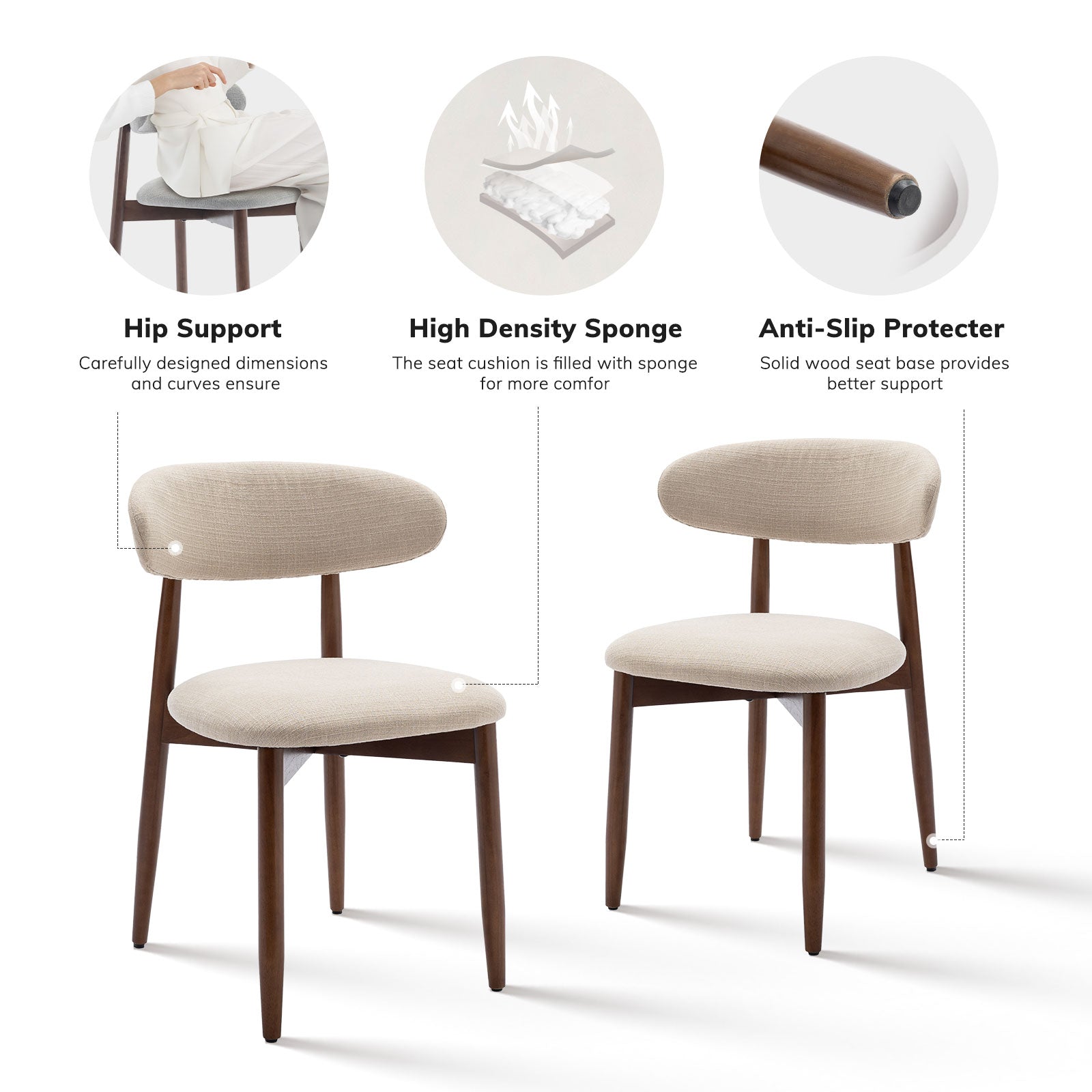 COLAMY NOYA Mid-Century Modern Dining Chair-PRE-ORDER