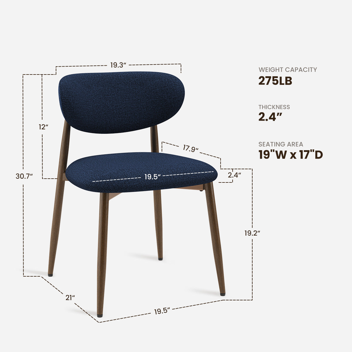 COLAMY NOYA Mid-Century Modern Dining Chair