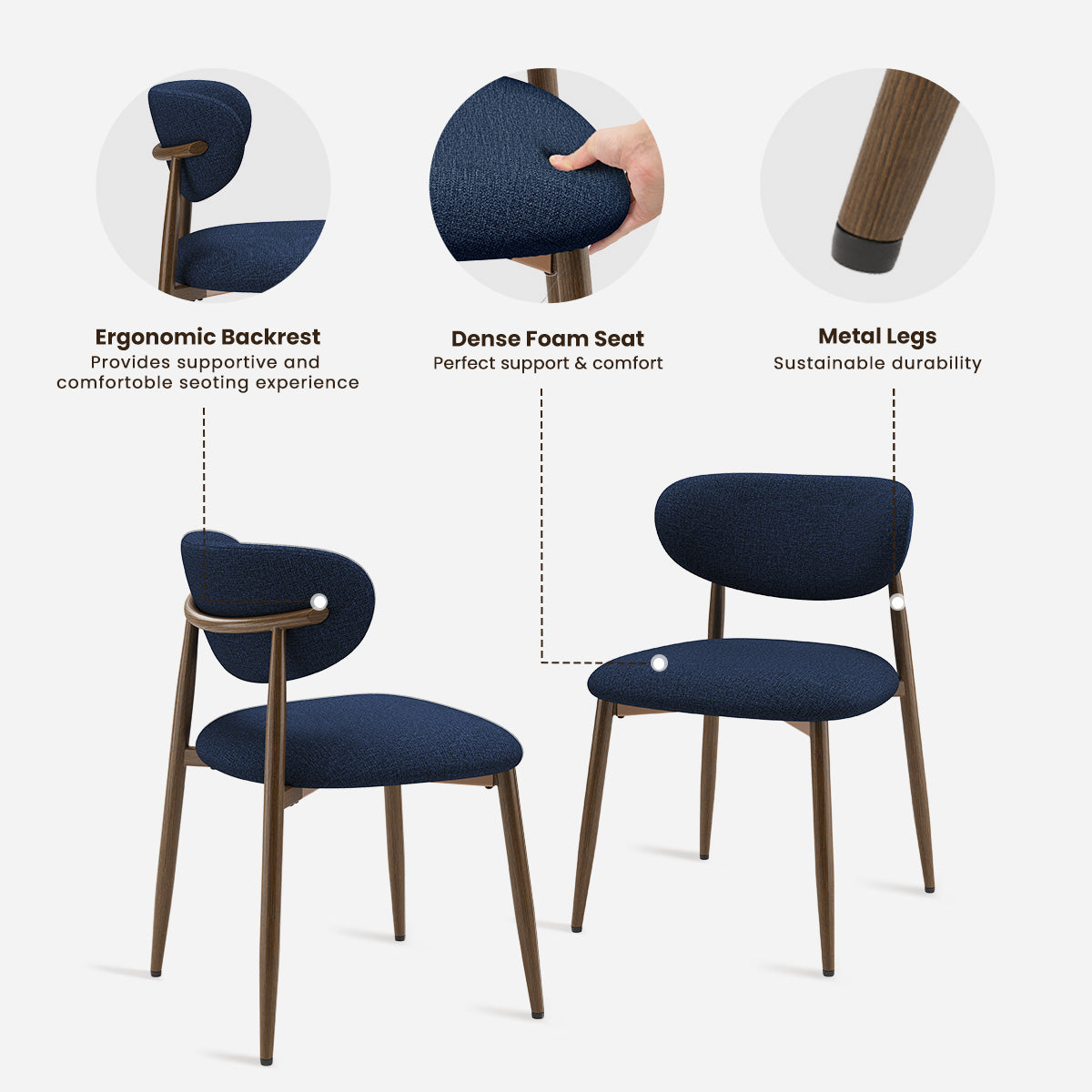 COLAMY NOYA Mid-Century Modern Dining Chair-PRE-ORDER