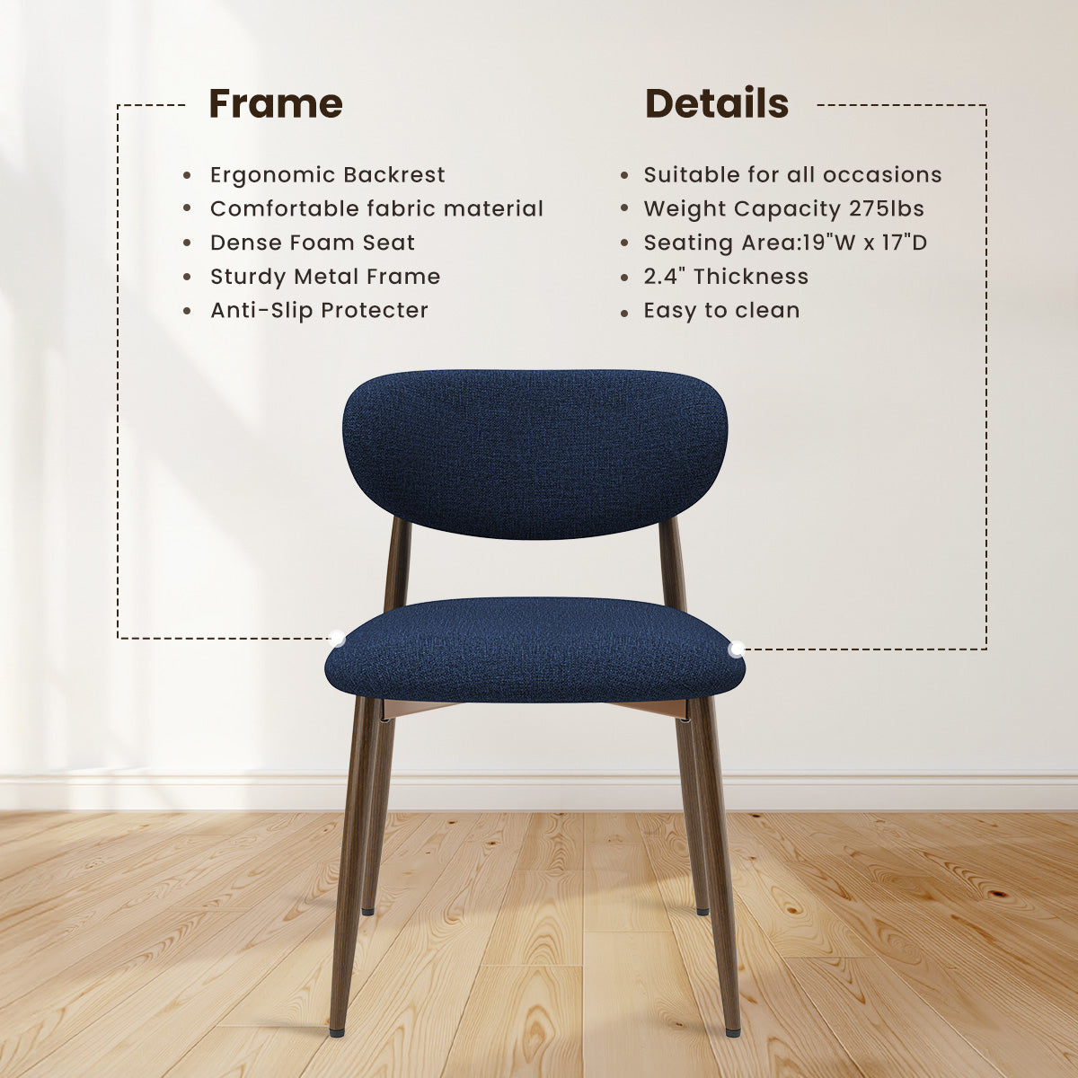 COLAMY NOYA Mid-Century Modern Dining Chair-PRE-ORDER