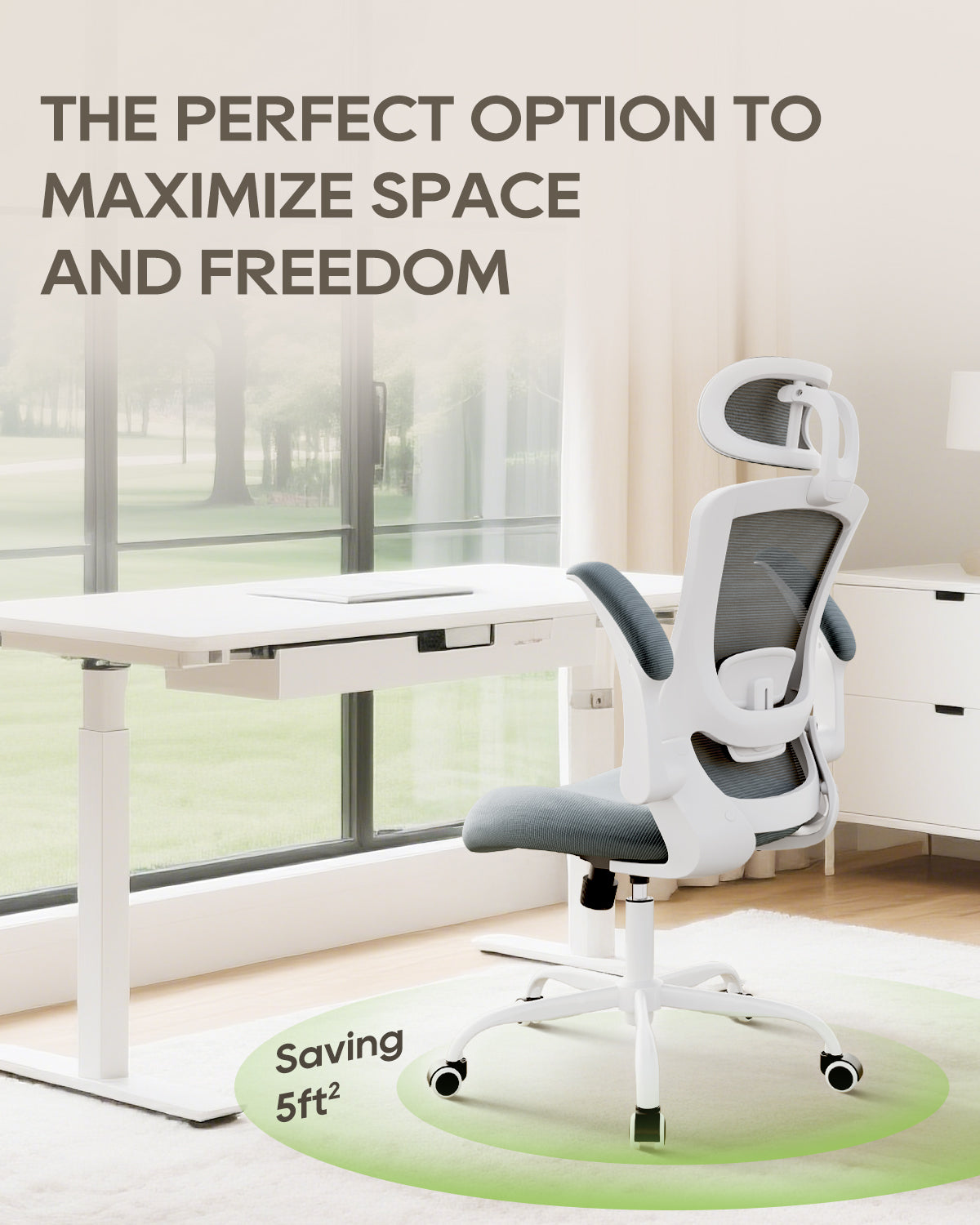 Scaun de birou ergonomic din plasă COLAMY cu suport lombar Model.9050