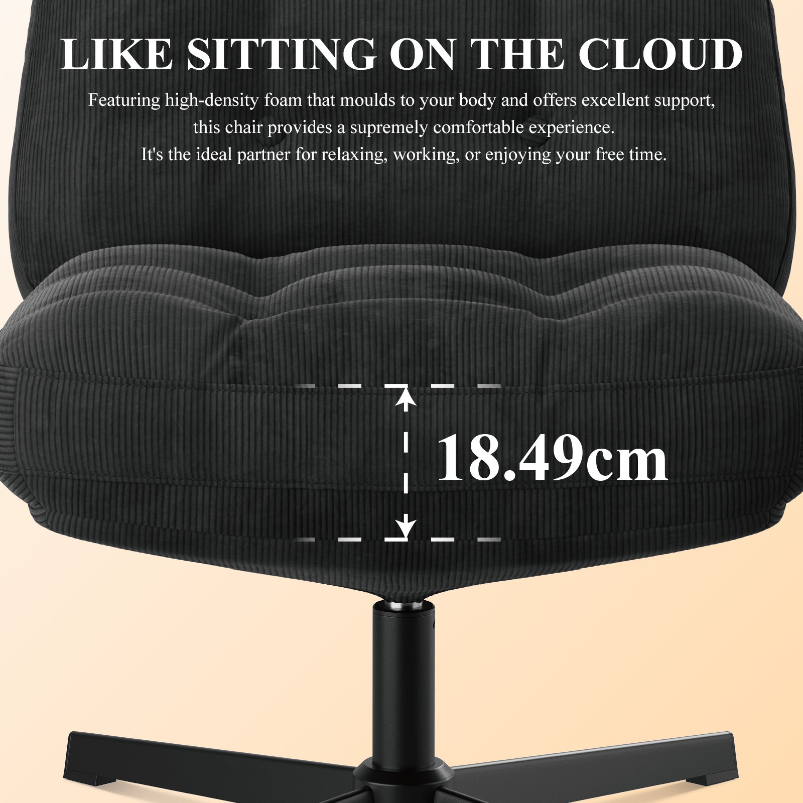 COLAMY CozySpin Lounge-Sessel – Drehbarer Akzentstuhl aus weichem Cord