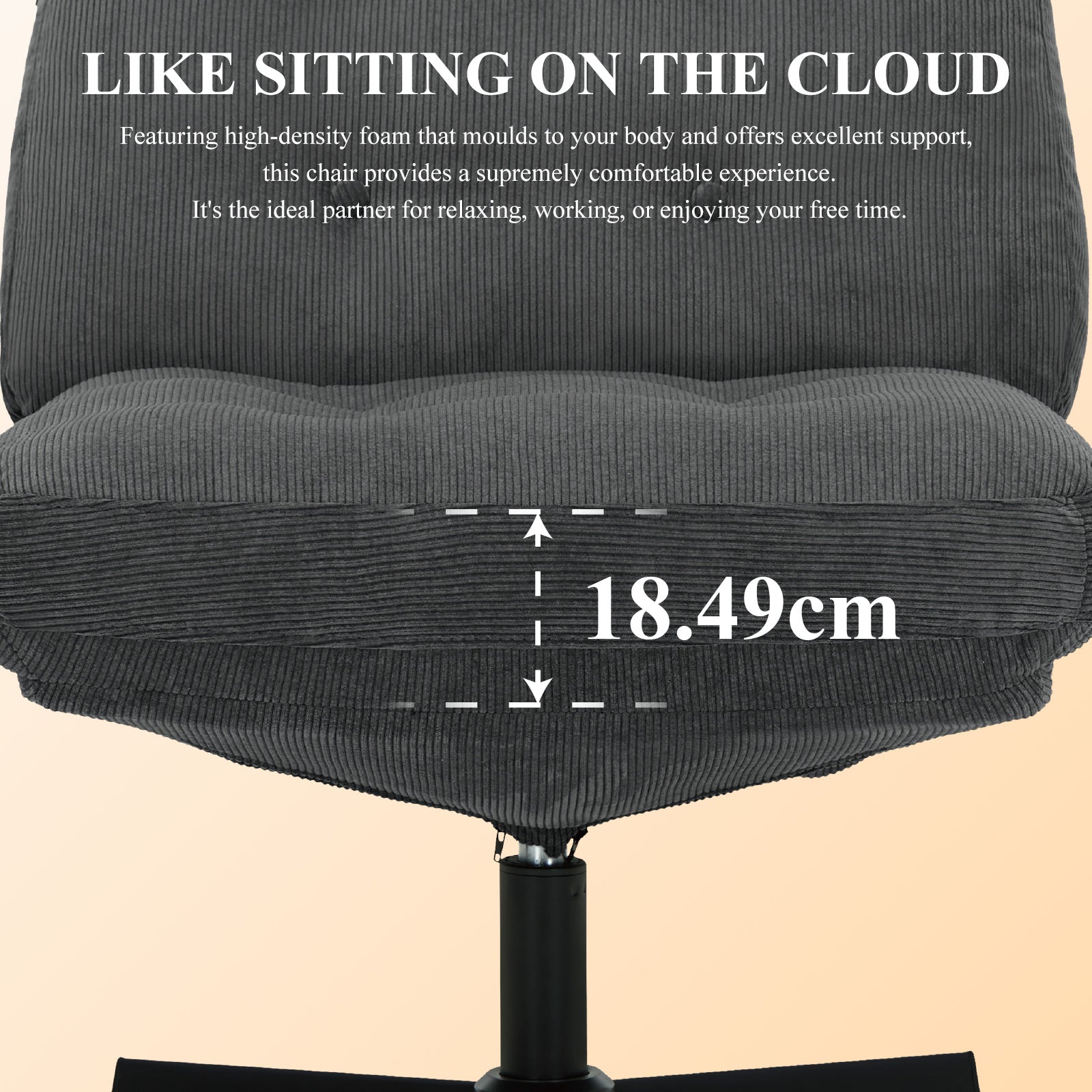 COLAMY CozySpin Lounge-Sessel – Drehbarer Akzentstuhl aus weichem Cord