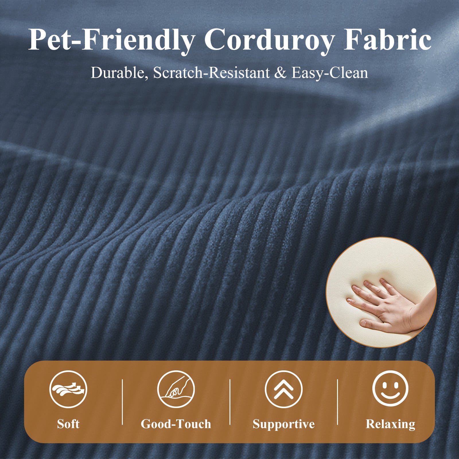 COLAMY CozySpin Lounge-Sessel – Drehbarer Akzentstuhl aus weichem Cord