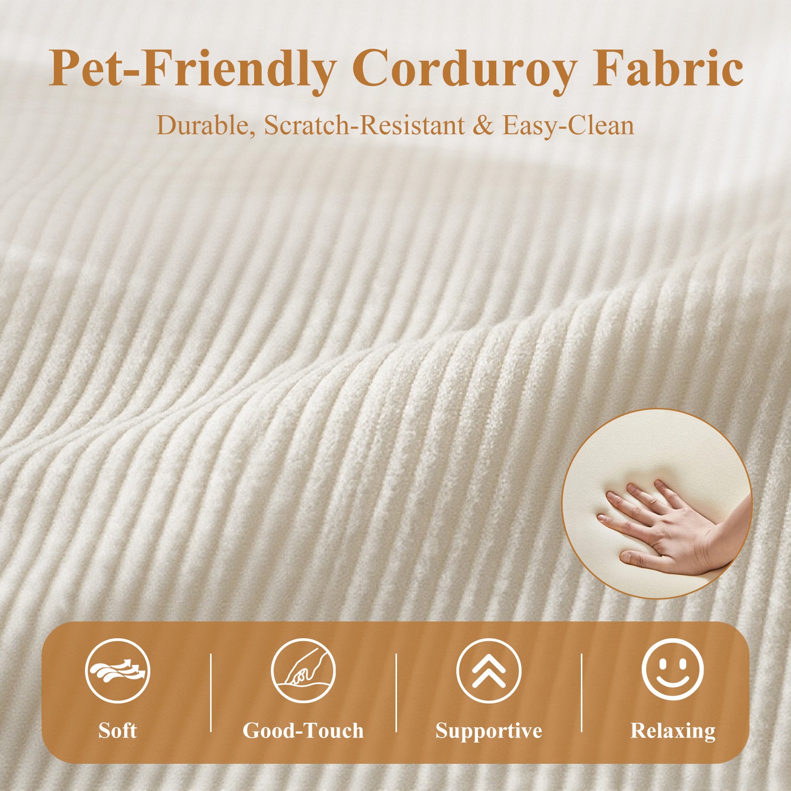 COLAMY CozySpin Lounge-Sessel – Drehbarer Akzentstuhl aus weichem Cord