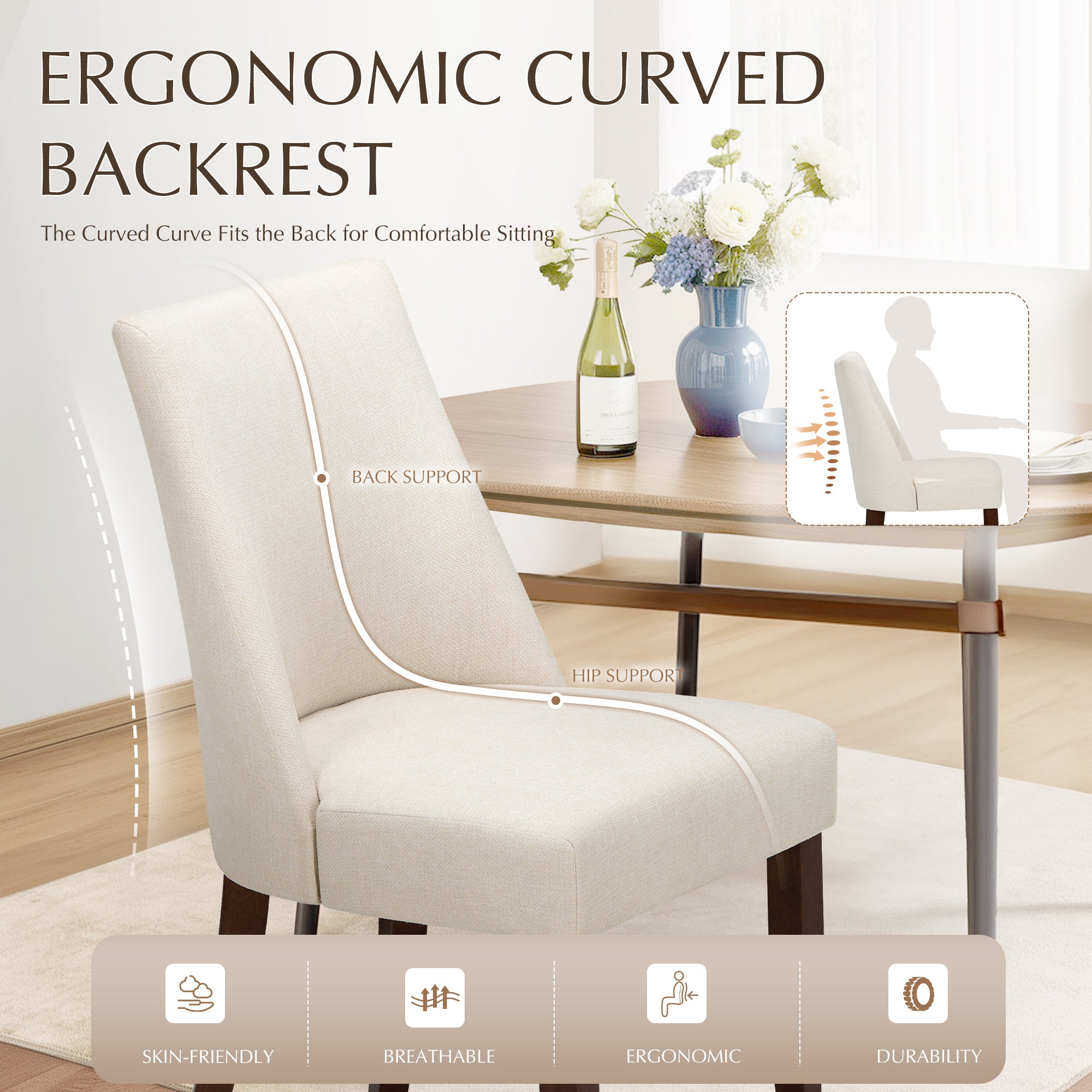 COLAMY KAVA Modern Casual Dining Chair