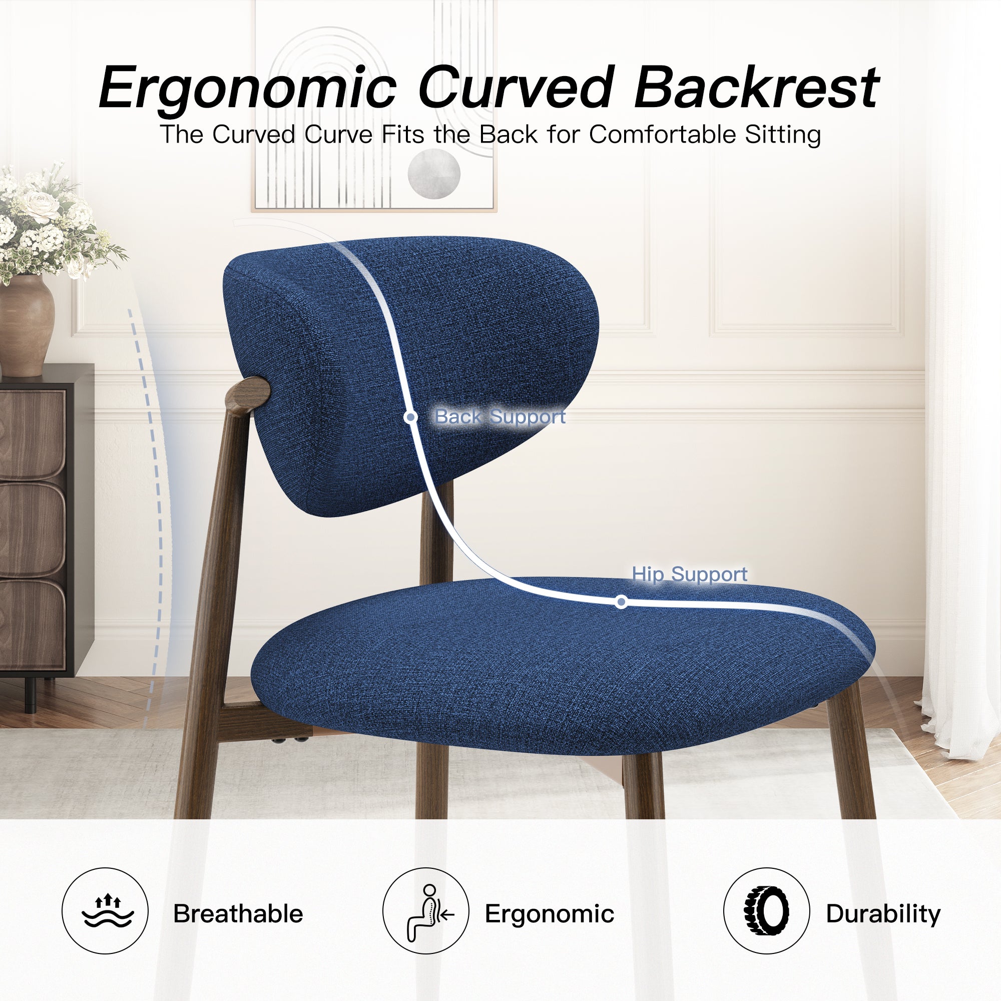 COLAMY SOVA Minimalist Nordic Dining Chair