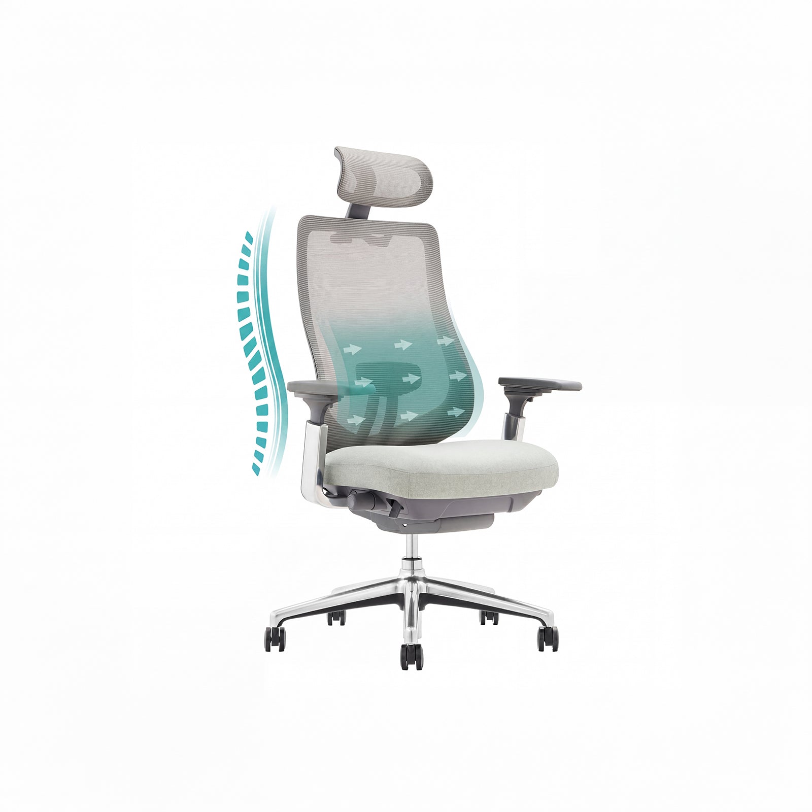 COLAMY ATLAS breathable mesh back office chair with ergonomic lumbar support airflow design