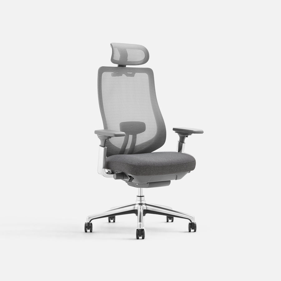COLAMY ATLAS dark grey ergonomic office chair with breathable mesh back and headrest