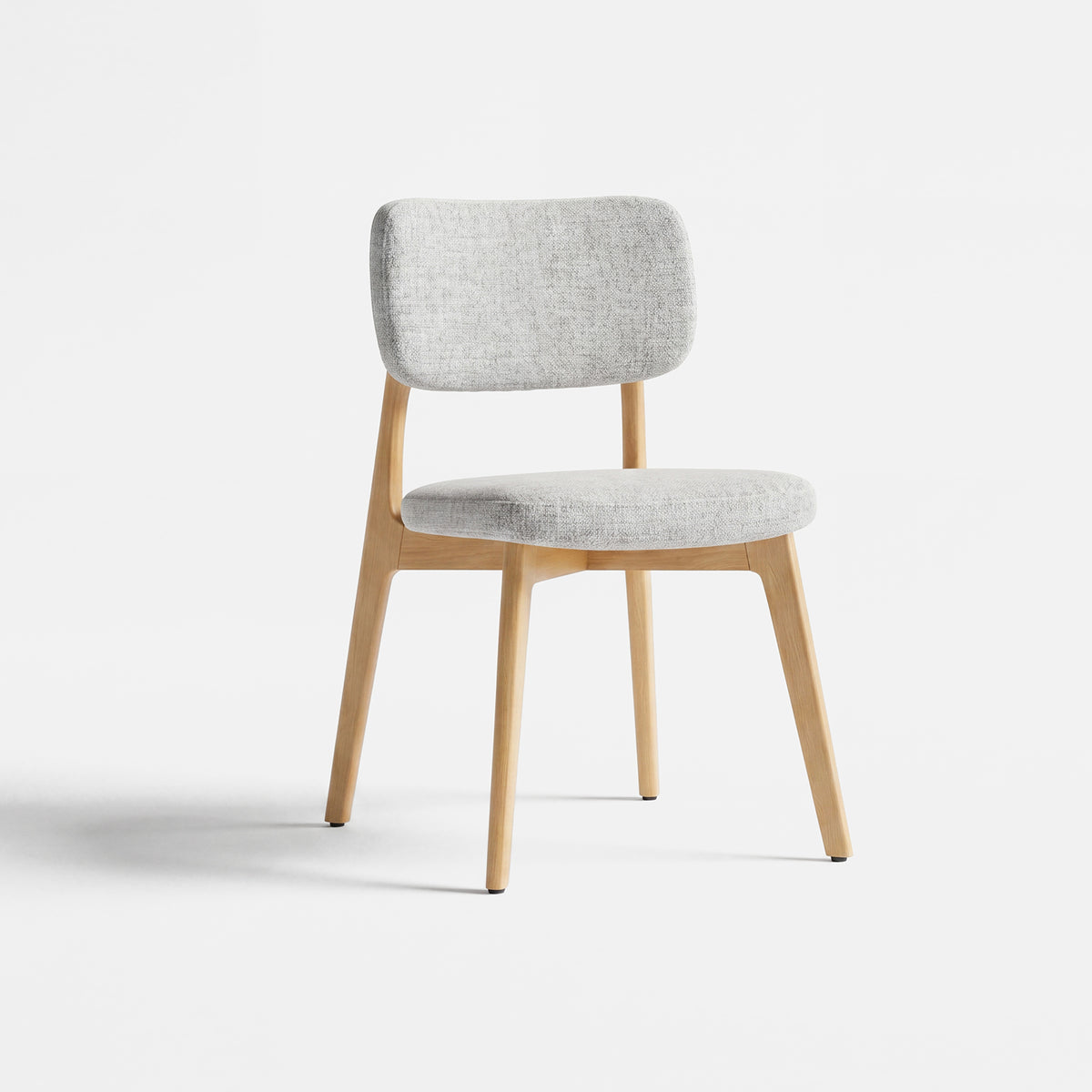 COLAMY HALO Prime Upholstered Dining Chair - FSC Solid Red Oak Wood Frame