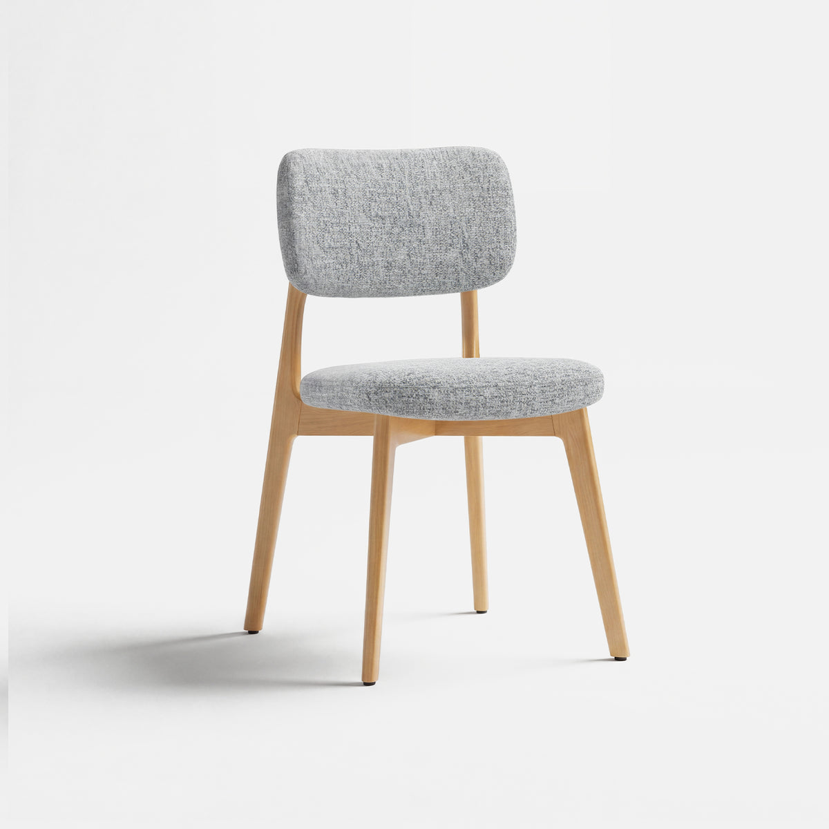COLAMY HALO Prime Upholstered Dining Chair - FSC Solid Red Oak Wood Frame