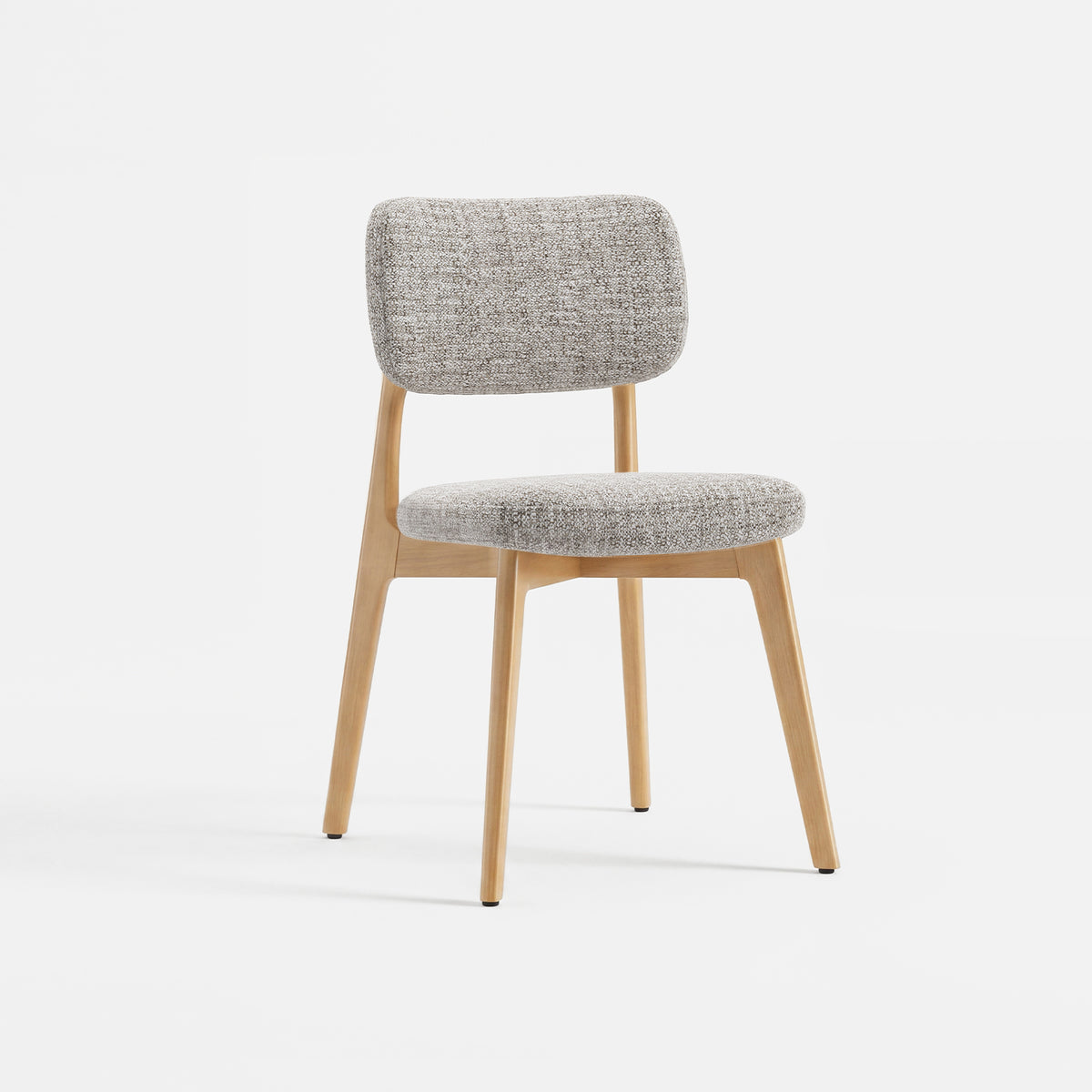COLAMY HALO Prime Upholstered Dining Chair - FSC Solid Red Oak Wood Frame