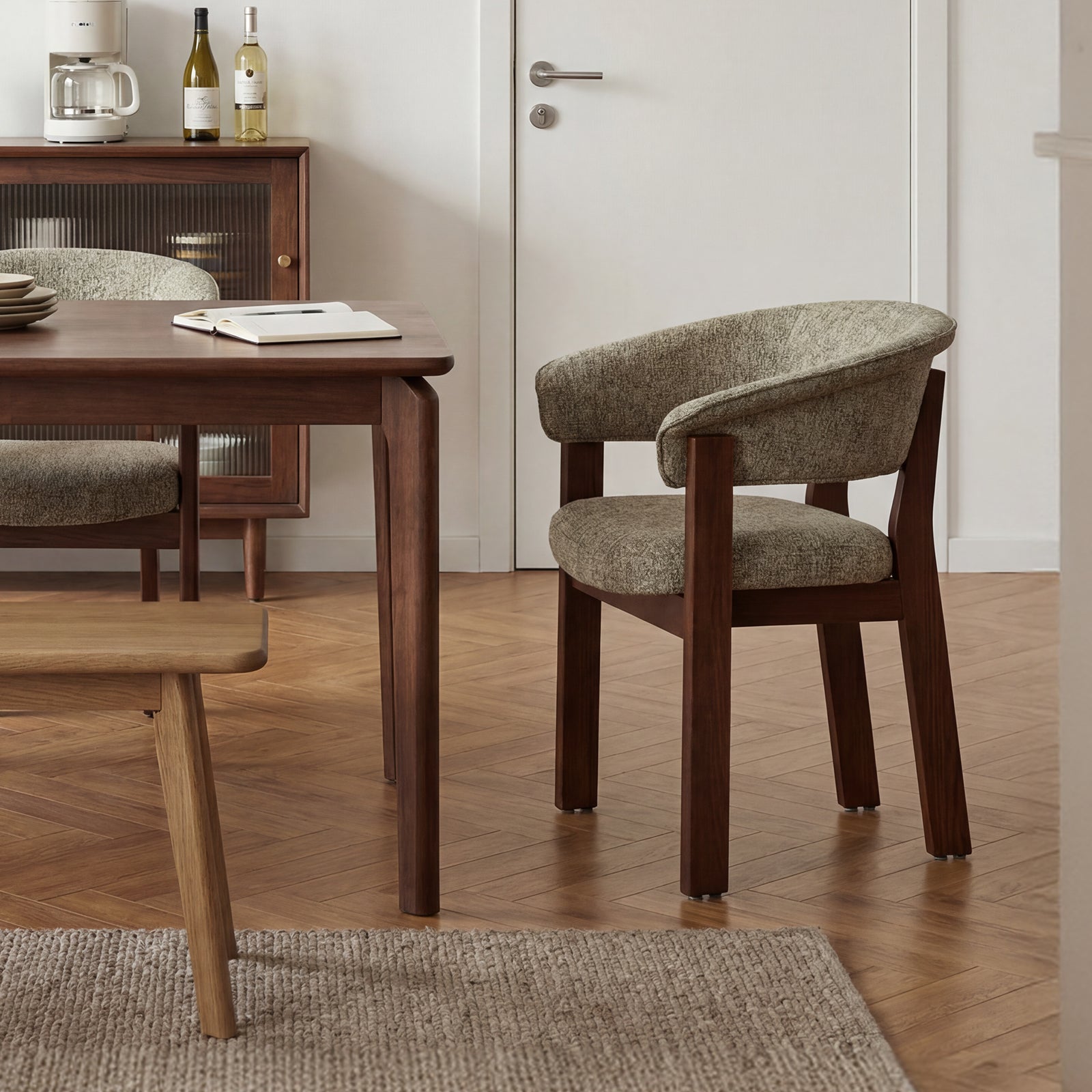 COLAMY HALO Luxe Upholstered Dining Chair - Single to Set of 4