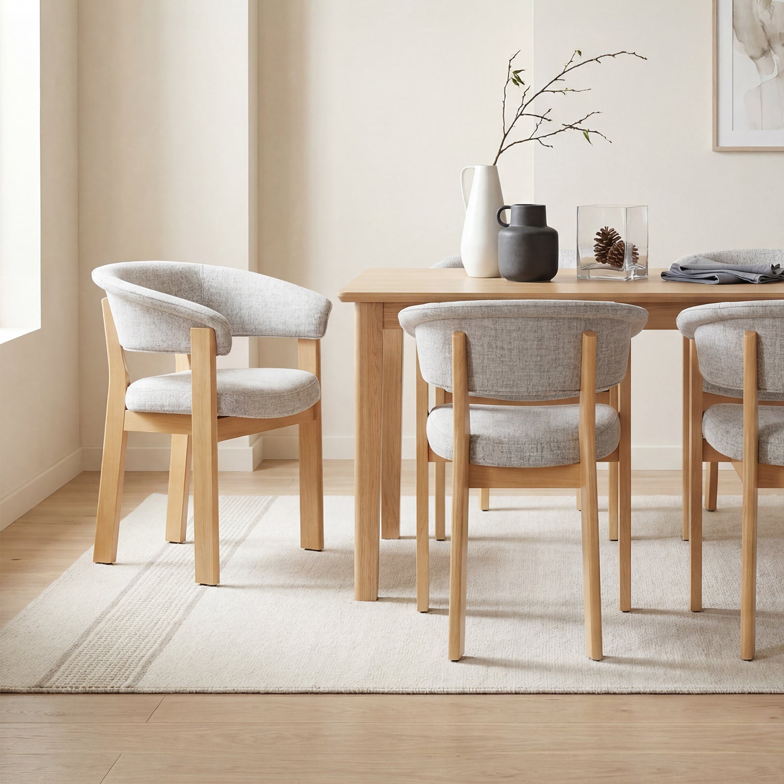 COLAMY HALO Luxe Upholstered Dining Chair - Single to Set of 4