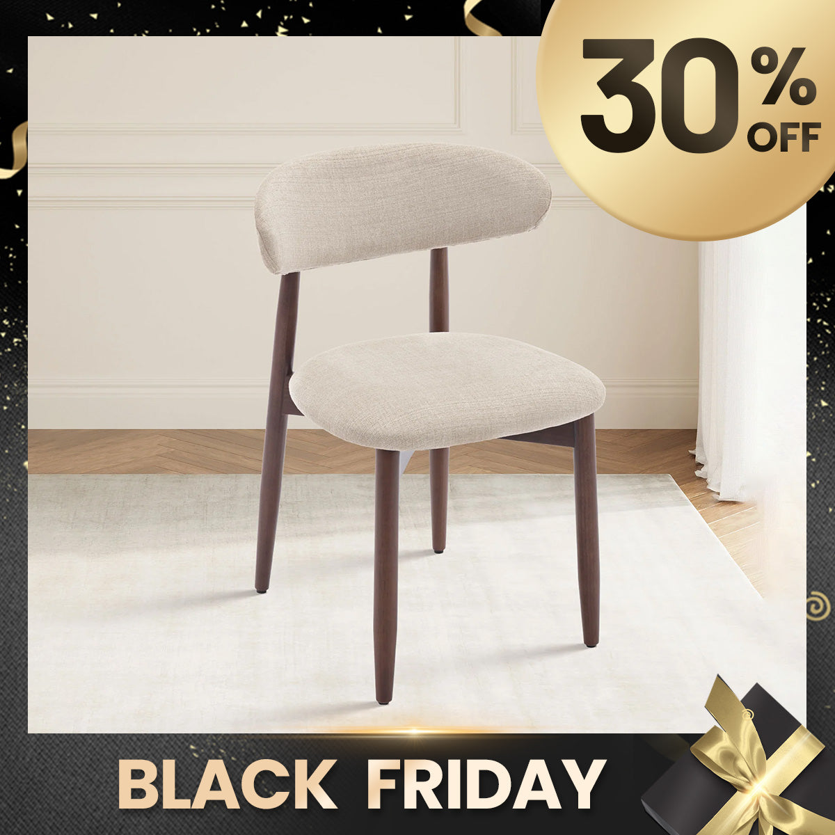 COLAMY NOYA Esszimmerstuhl im Mid-Century-Modern-Stil – VORBESTELLUNG