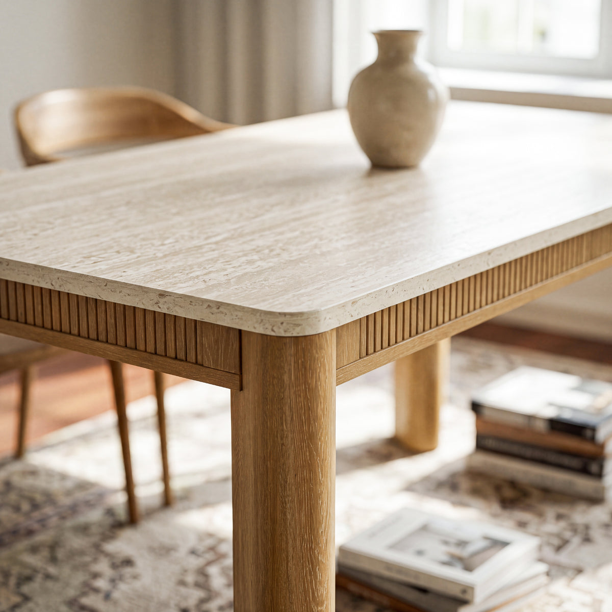 COLAMY VERSE 63" Dining Table with NOYA Dining Chairs Set for 4-6