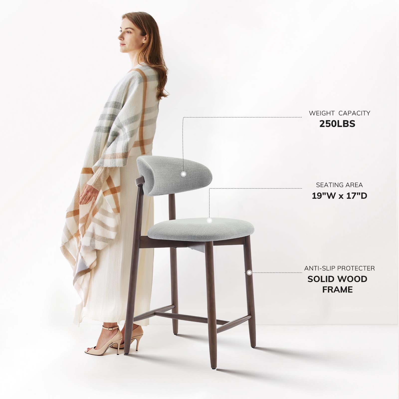 Scaun de masă minimalist scandinav COLAMY ARLA