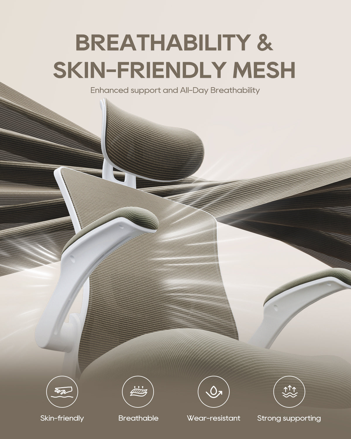 Scaun de birou ergonomic din plasă COLAMY cu suport lombar Model.9050