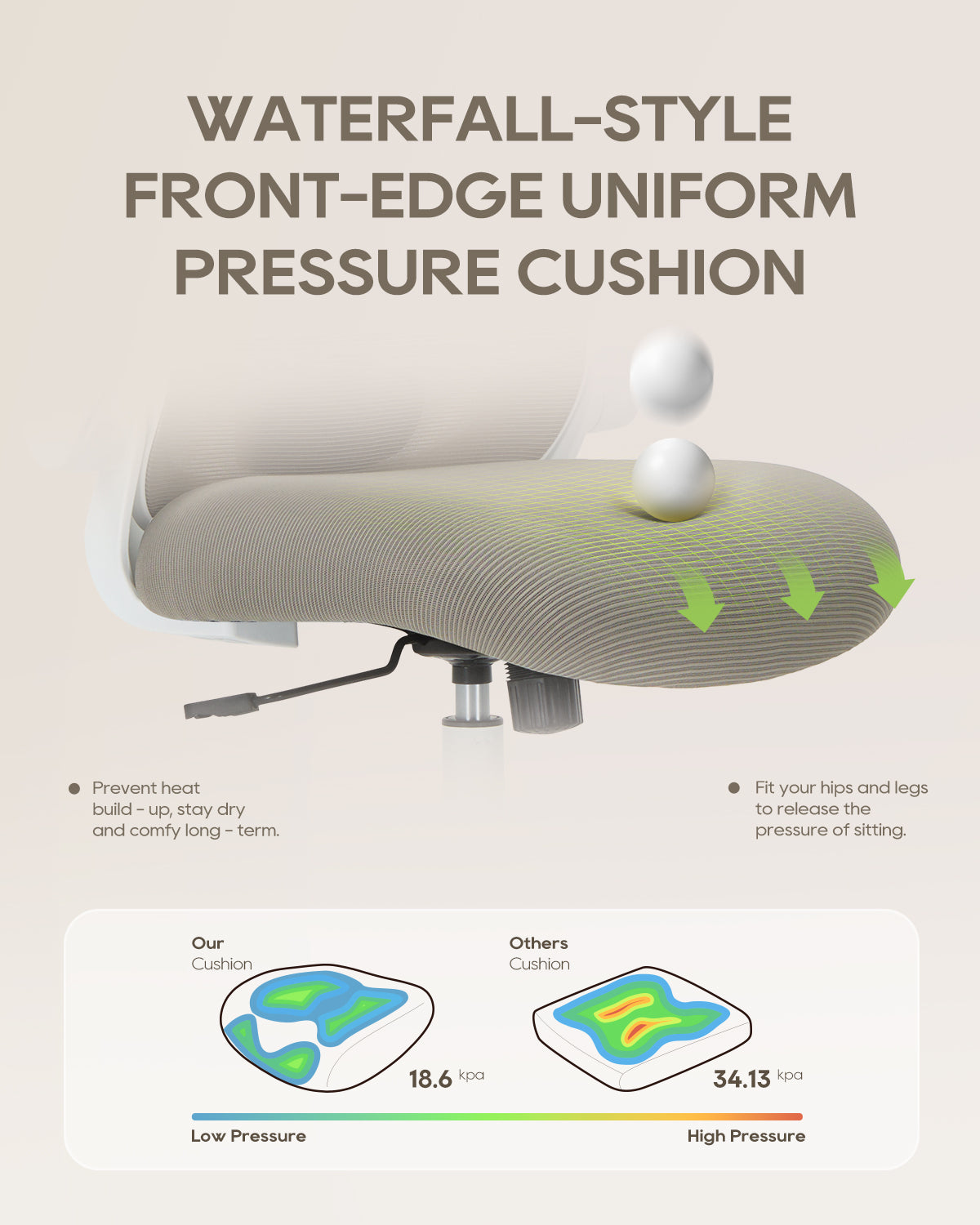Scaun de birou ergonomic din plasă COLAMY cu suport lombar Model.9050