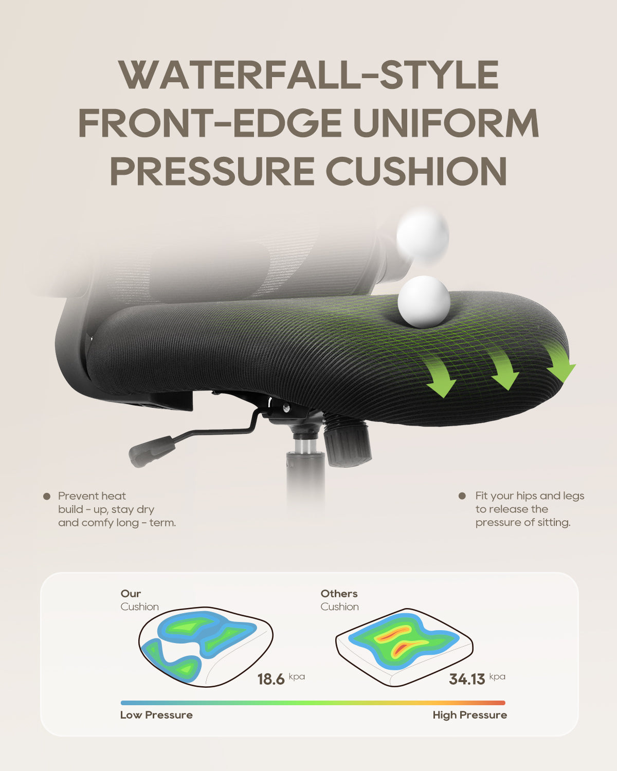 Scaun de birou ergonomic din plasă COLAMY cu suport lombar Model.9050