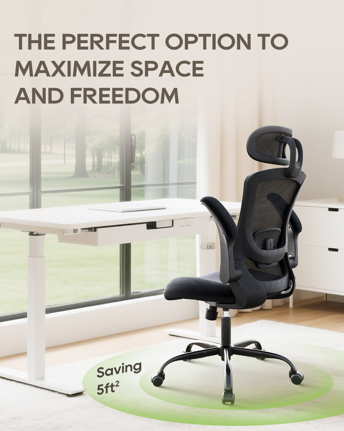 Scaun de birou ergonomic din plasă COLAMY cu suport lombar Model.9050