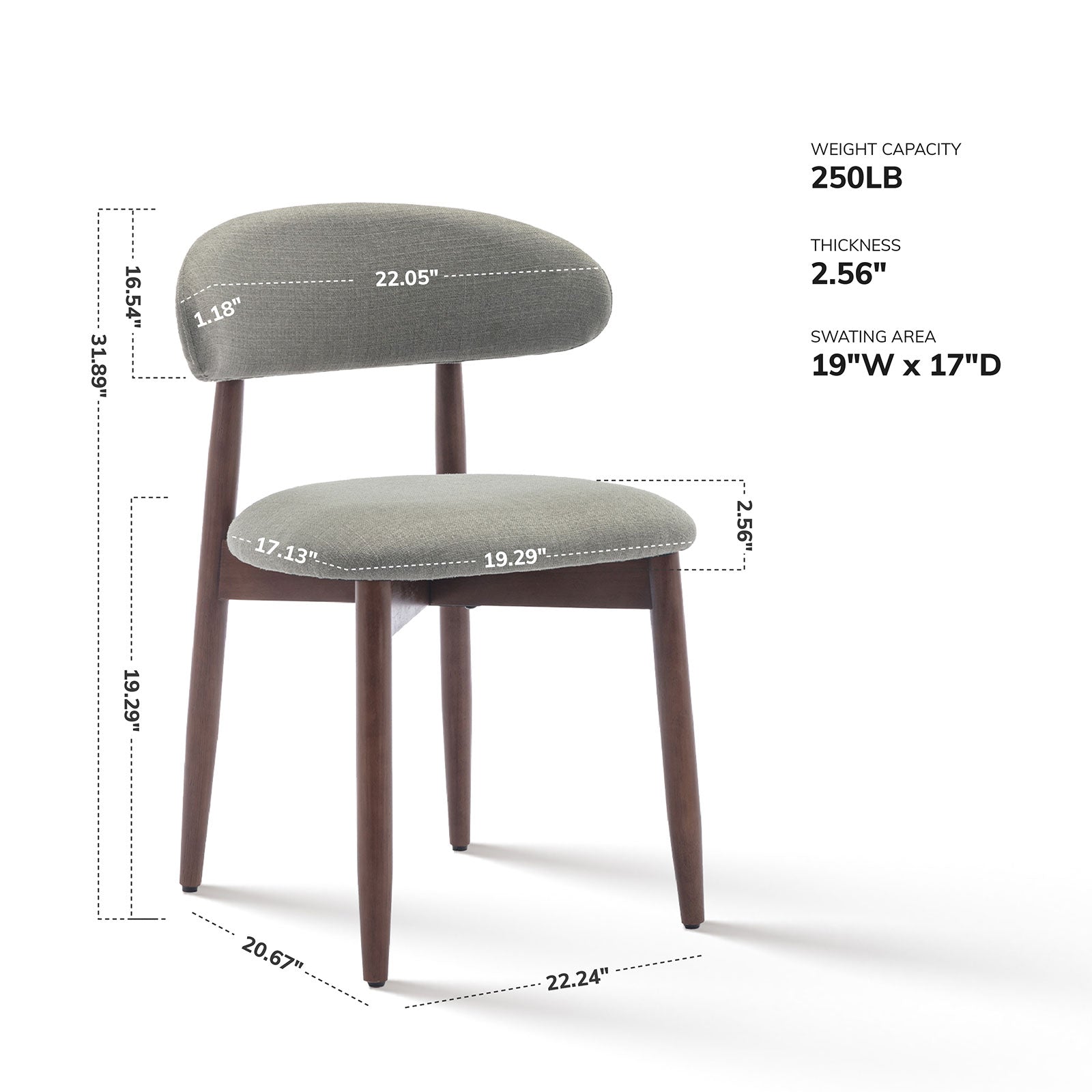 COLAMY NOYA Mid-Century Modern Dining Chair