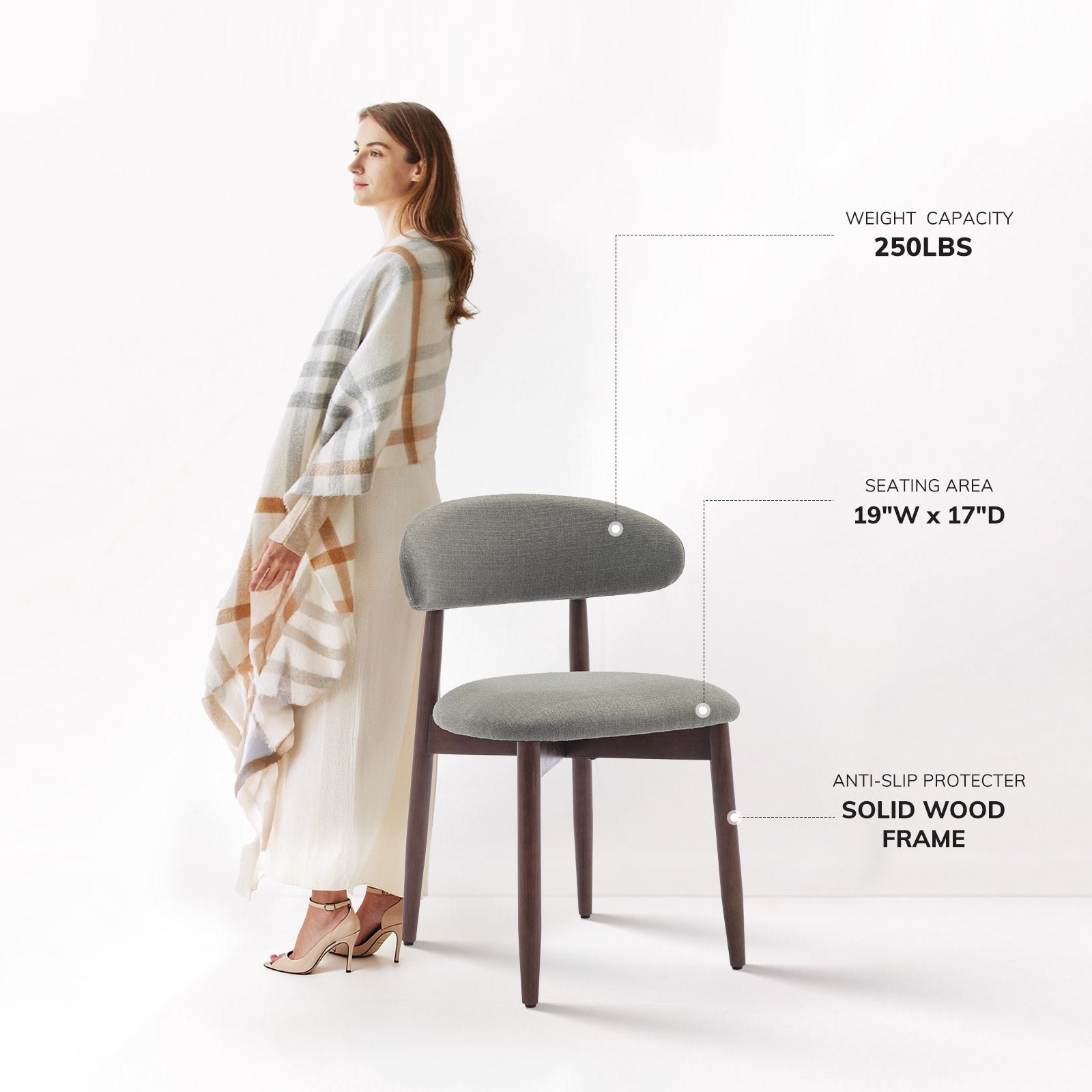 COLAMY NOYA Mid-Century Modern Dining Chair