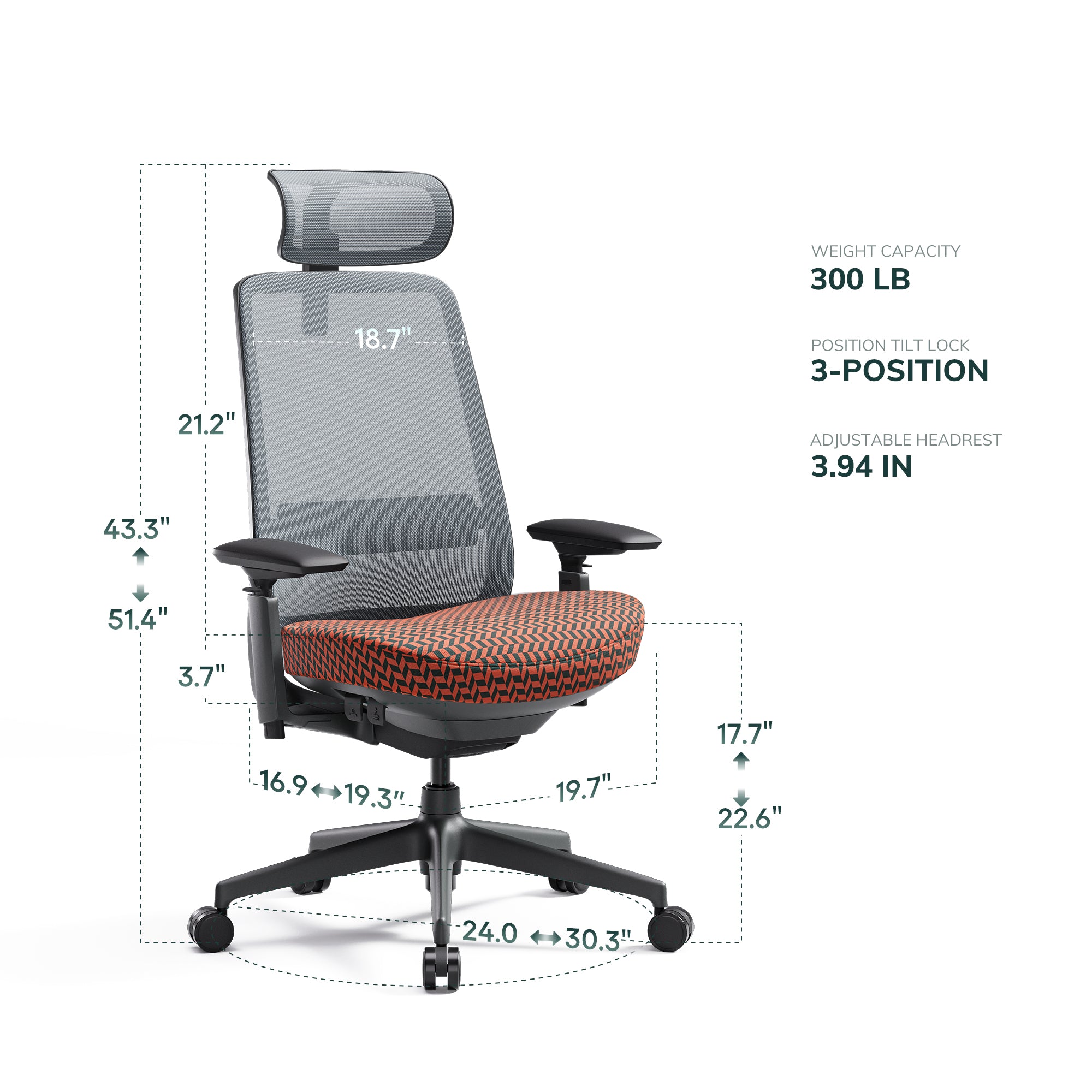 COLAMY VELIA Ergonomischer Tech-Bürostuhl