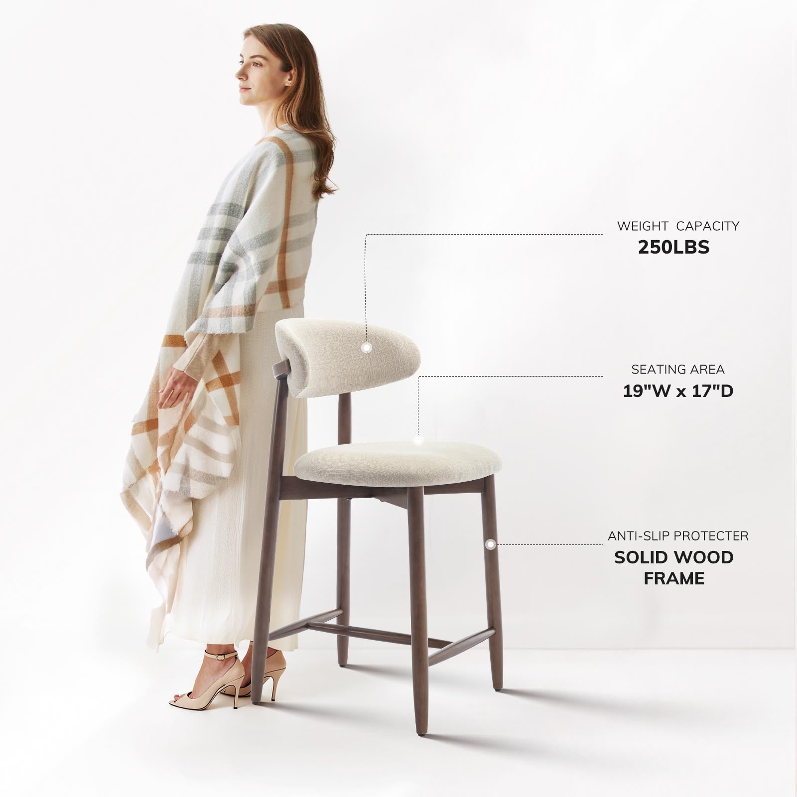 Scaun de masă minimalist scandinav COLAMY ARLA