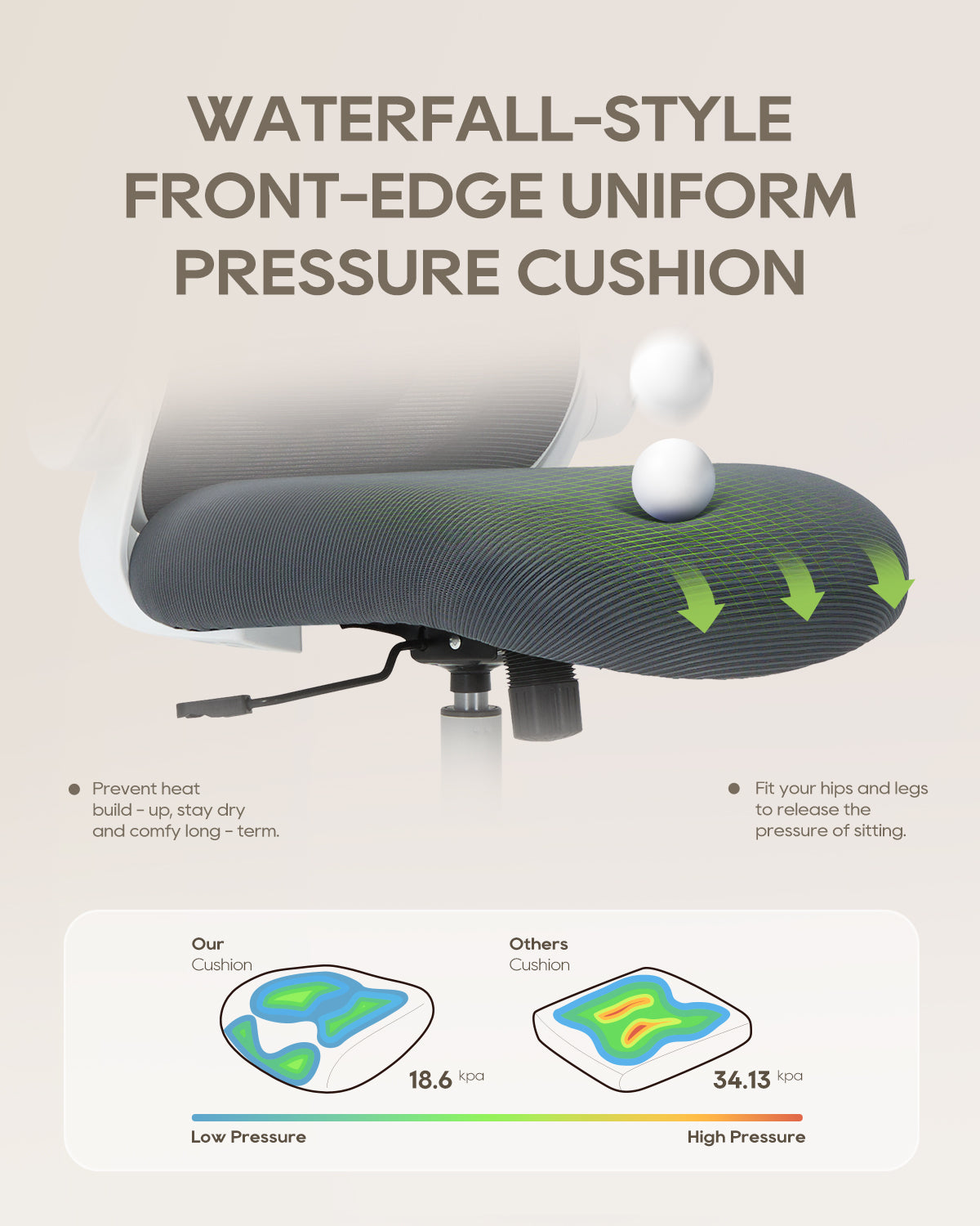 Scaun de birou ergonomic din plasă COLAMY cu suport lombar Model.9050