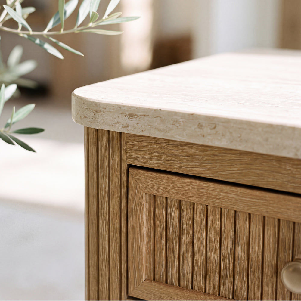 Travertine-Inspired Contrast