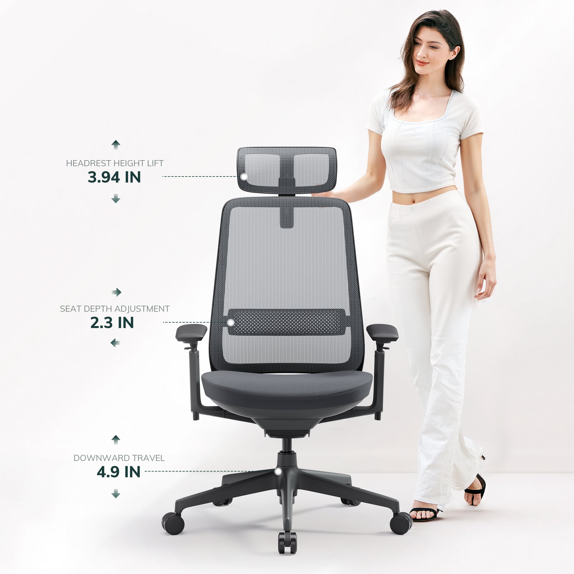 COLAMY VELIA Ergonomischer Tech-Bürostuhl